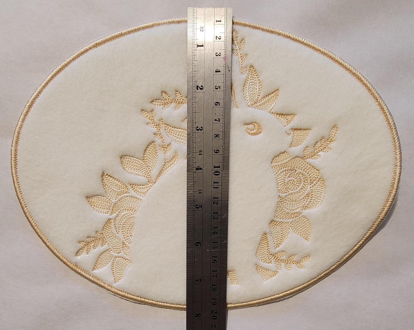 Rabbit embossed in White Fleece, Rabbit Patches,