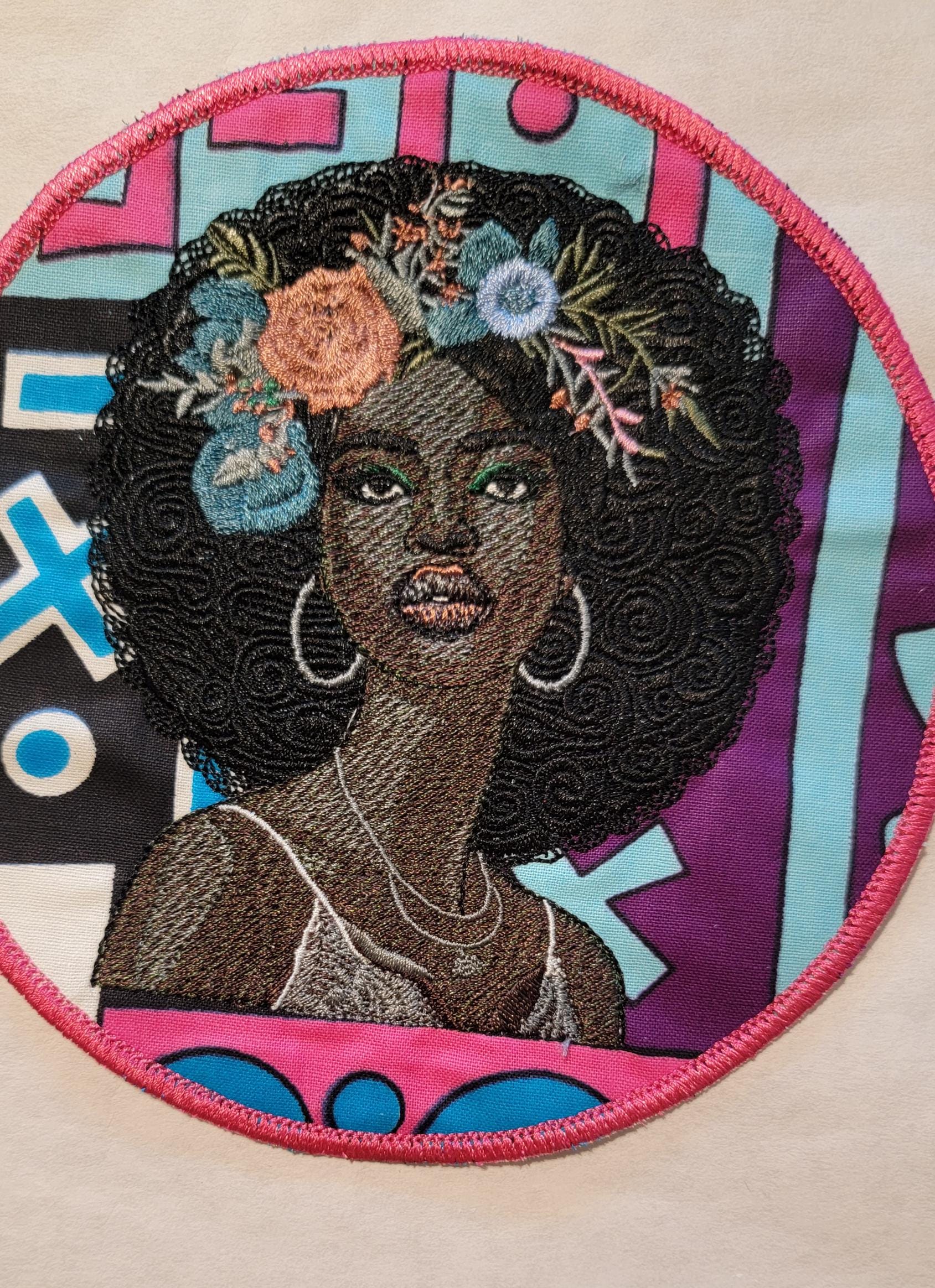Black Girl Magic stitched out on a Patch. For the Culture Patch, African American Women. Black Afro Patches, Ebony, Melanin, Bold, and Joy.
