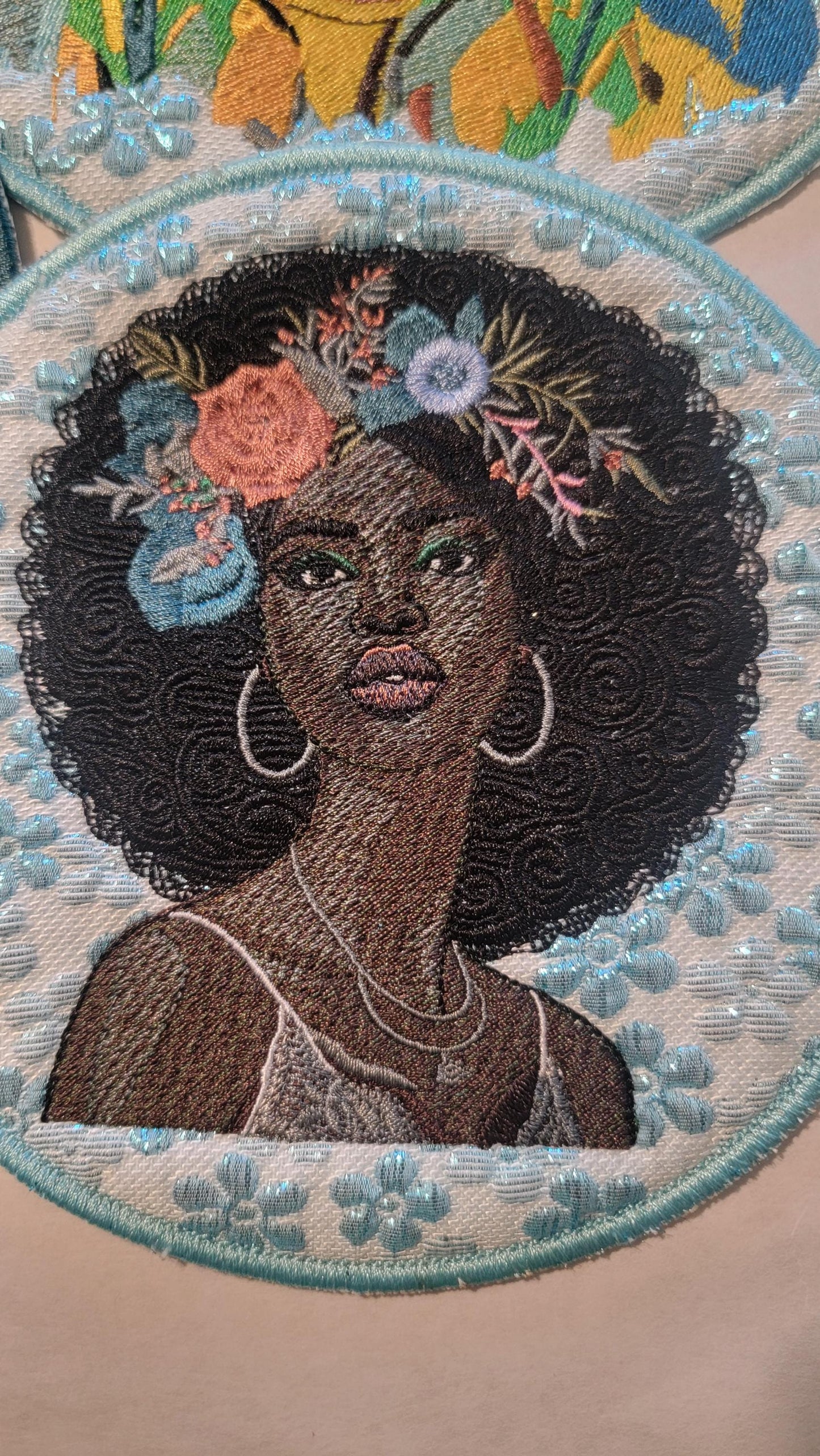 African American Black Sisters Patch, Black Women Abstract, Black Girl Magic, Afrocentric Patch, Brown Skin Girl Patches, Afro Woman