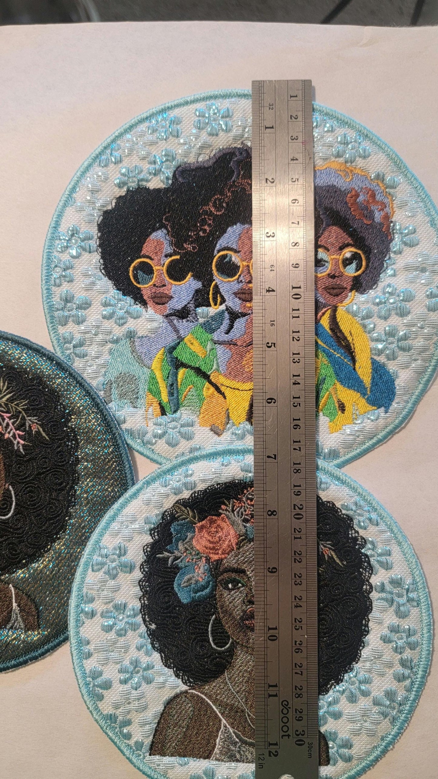 African American Black Sisters Patch, Black Women Abstract, Black Girl Magic, Afrocentric Patch, Brown Skin Girl Patches, Afro Woman