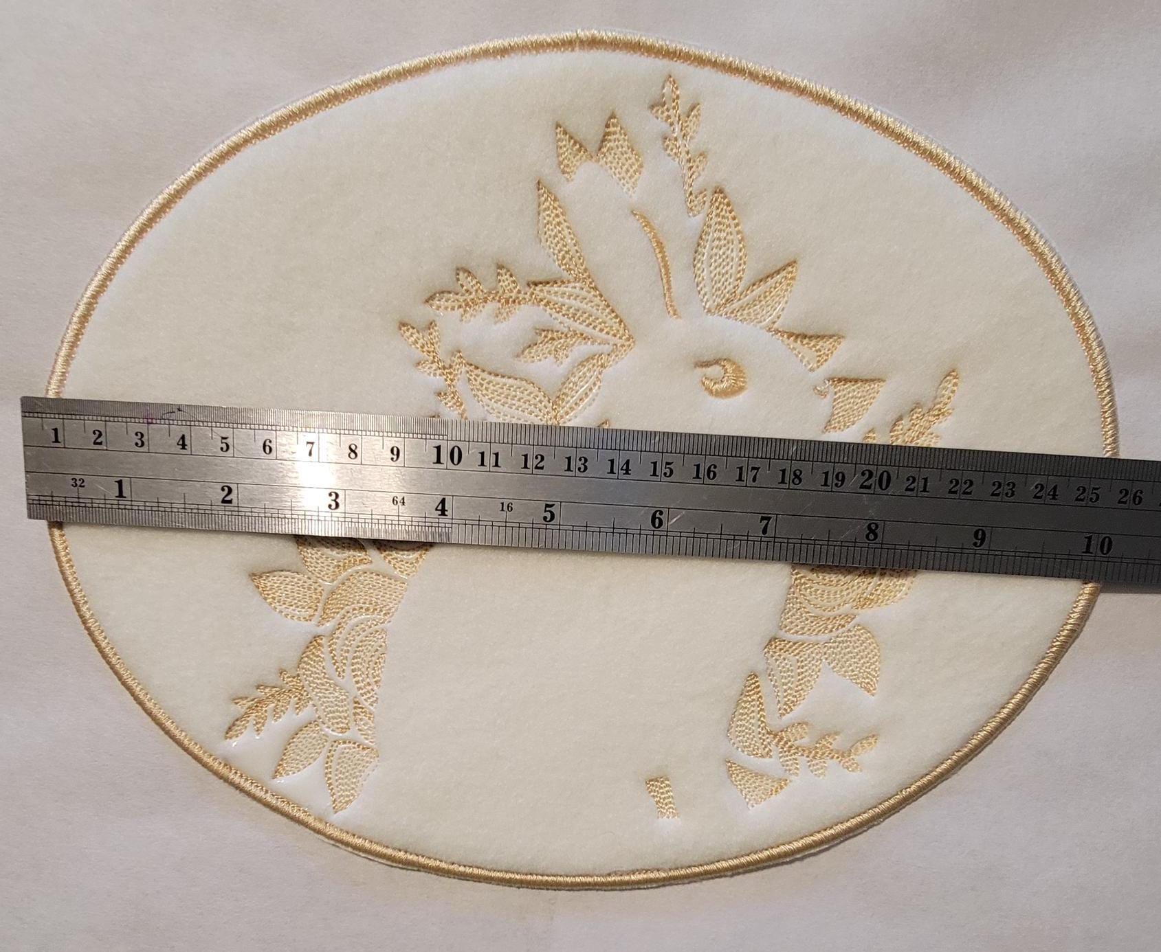 Rabbit embossed in White Fleece, Rabbit Patches,