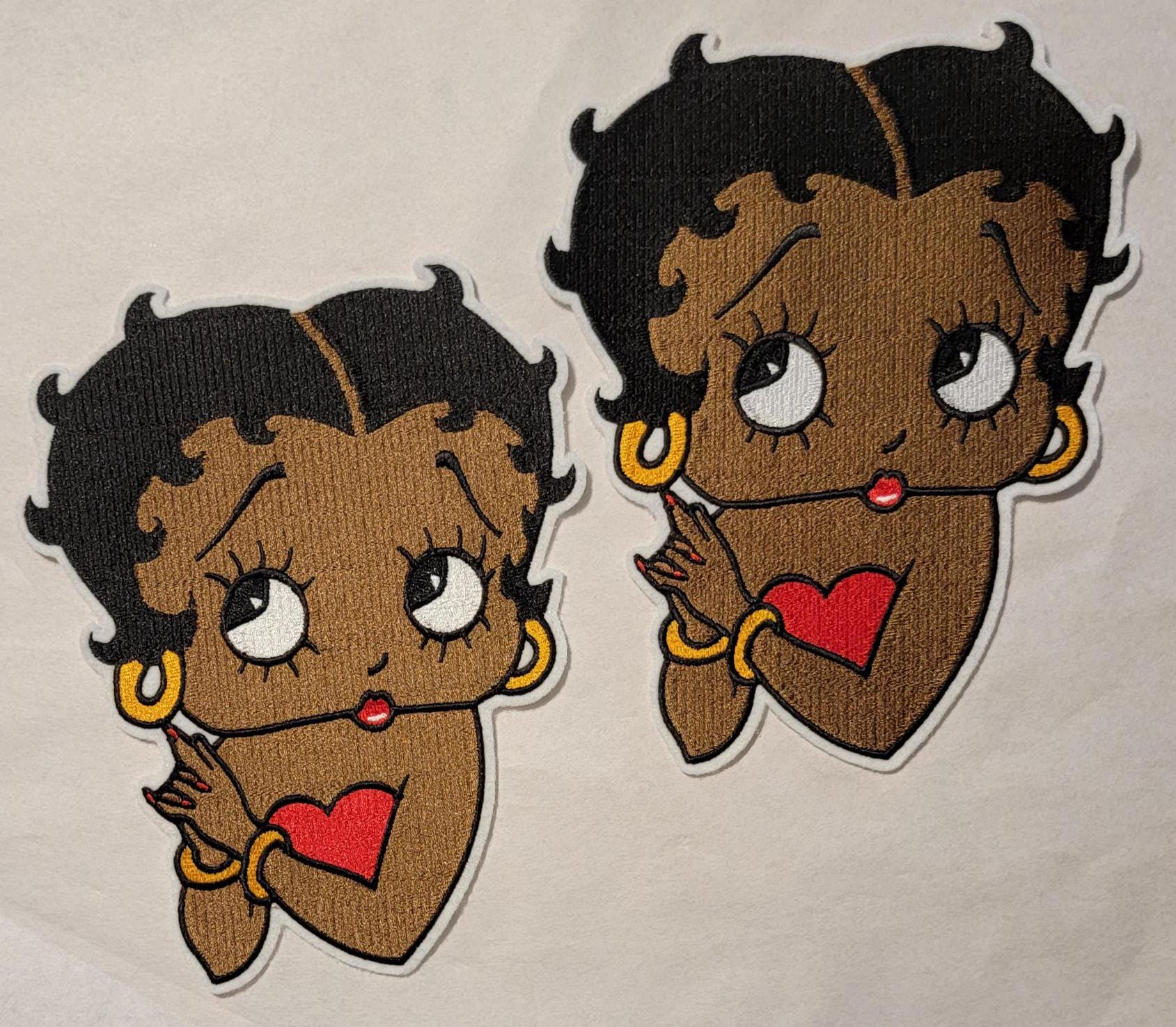 Black Betty Boop, Extra large Back Patch, 8.5+" Patch, Vintage Cartoon Icon, Black History, Black Girl Magic
