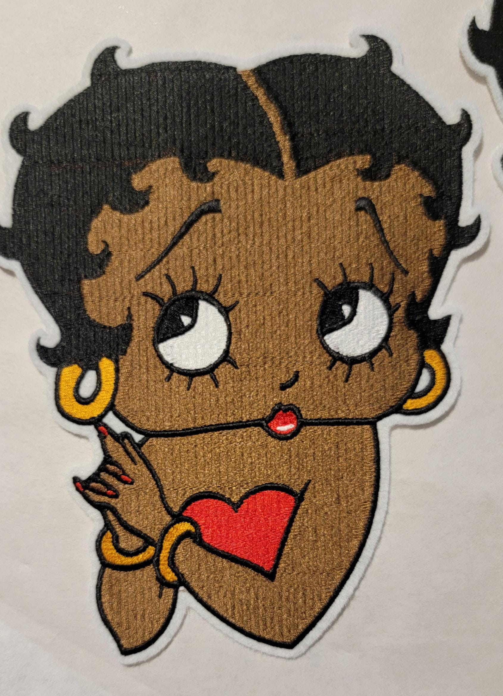 Black Betty Boop, Extra large Back Patch, 8.5+" Patch, Vintage Cartoon Icon, Black History, Black Girl Magic