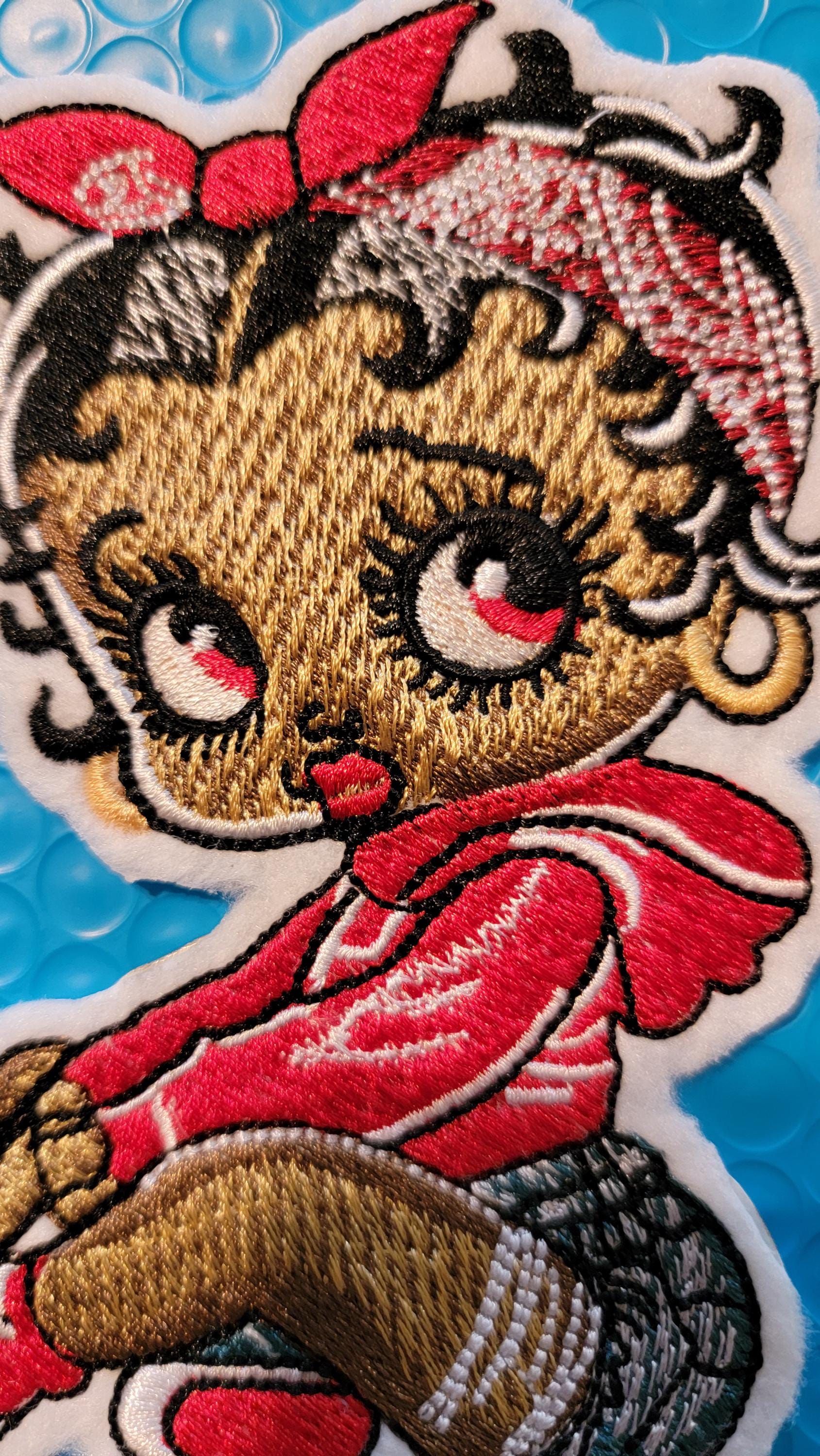 Black Betty Boop, Embroidered Little Miss Boop Felt Patch, Baby Boop Iron on Patch for jackets and backpacks.