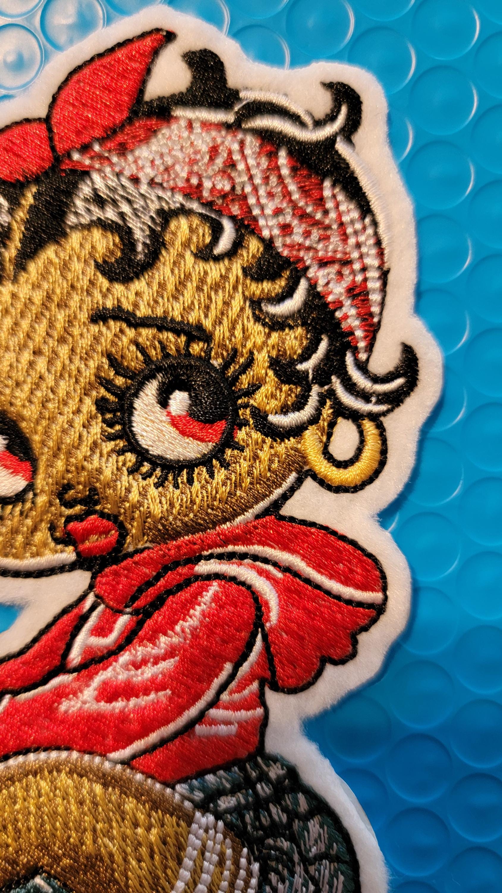 Black Betty Boop, Embroidered Little Miss Boop Felt Patch, Baby Boop Iron on Patch for jackets and backpacks.