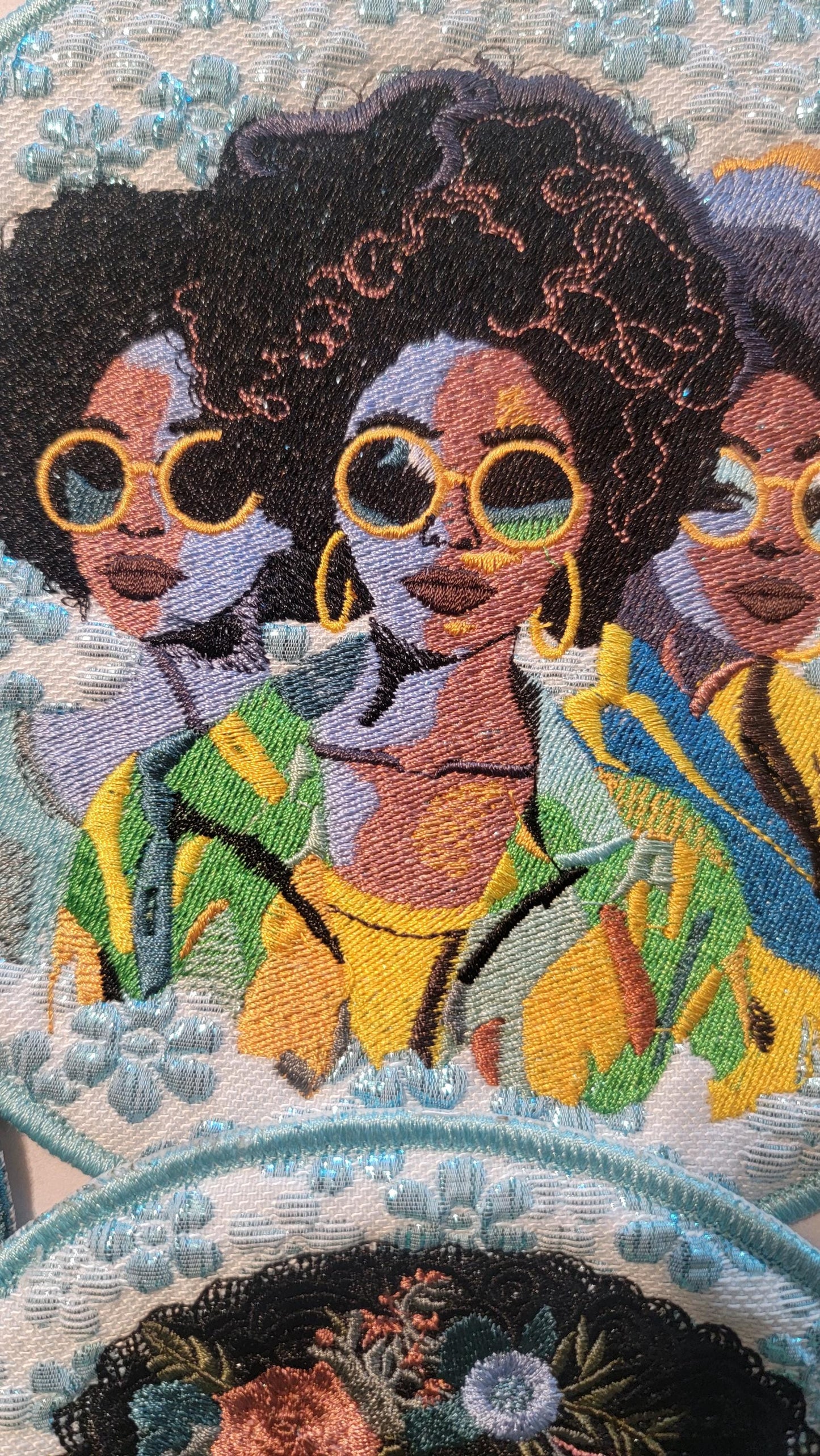 African American Black Sisters Patch, Black Women Abstract, Black Girl Magic, Afrocentric Patch, Brown Skin Girl Patches, Afro Woman