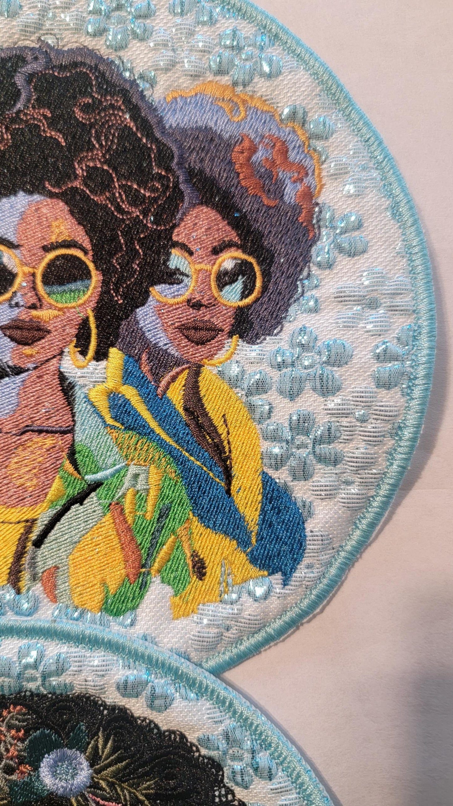 African American Black Sisters Patch, Black Women Abstract, Black Girl Magic, Afrocentric Patch, Brown Skin Girl Patches, Afro Woman