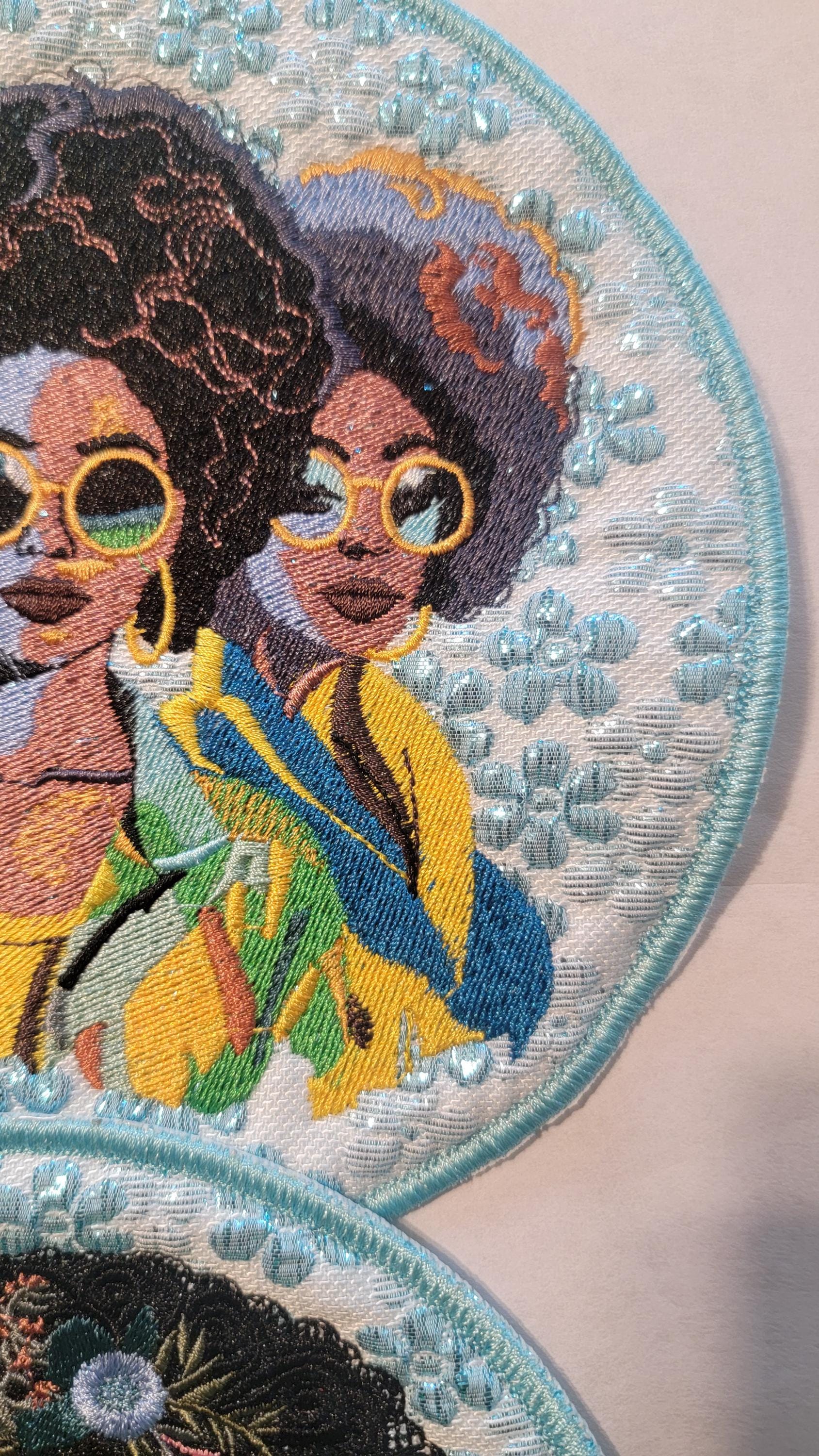 African American Black Sisters Patch, Black Women Abstract, Black Girl Magic, Afrocentric Patch, Brown Skin Girl Patches, Afro Woman