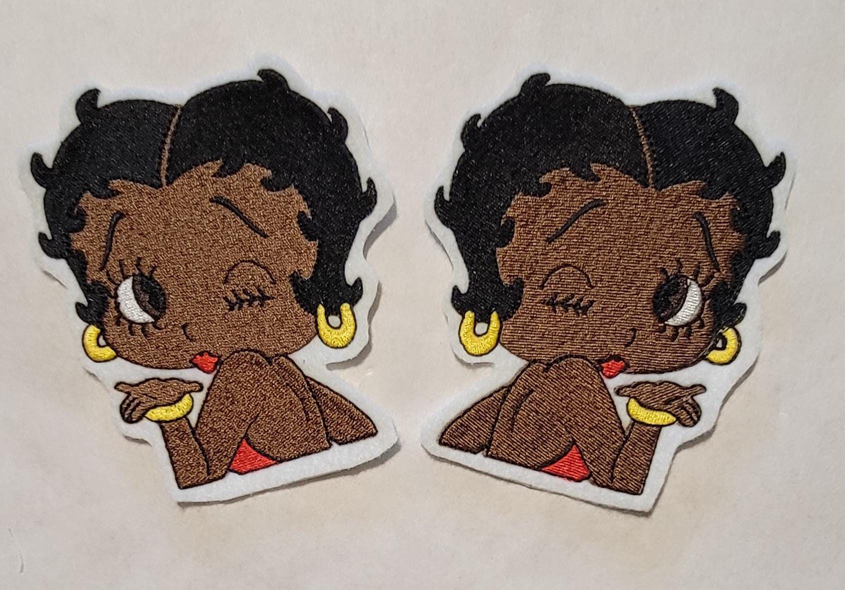 Black Betty Boop felt patch, Betty Boop patches, 4" Patch, NEW SIZES AVAILABLE!!