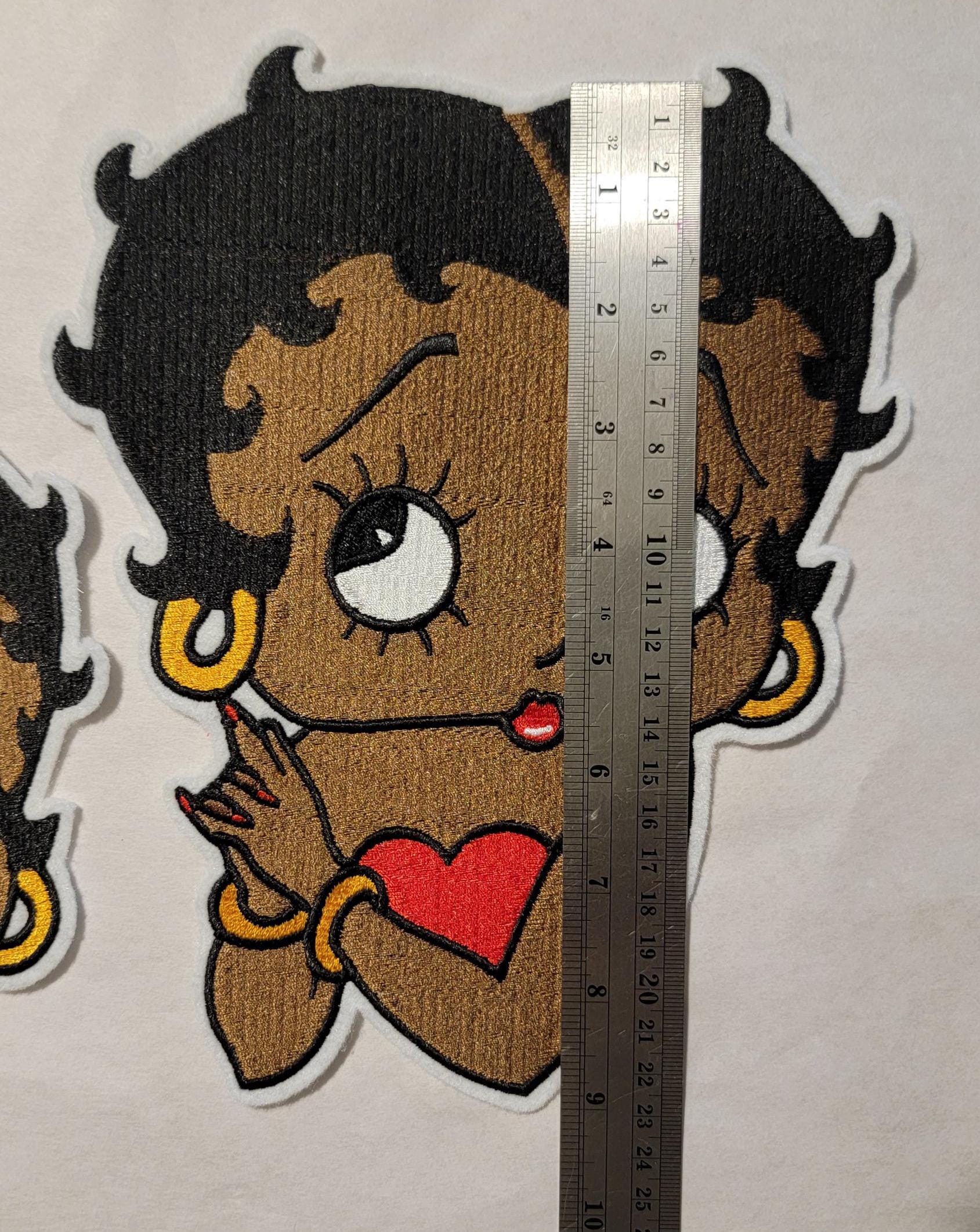 Black Betty Boop, Extra large Back Patch, 8.5+" Patch, Vintage Cartoon Icon, Black History, Black Girl Magic