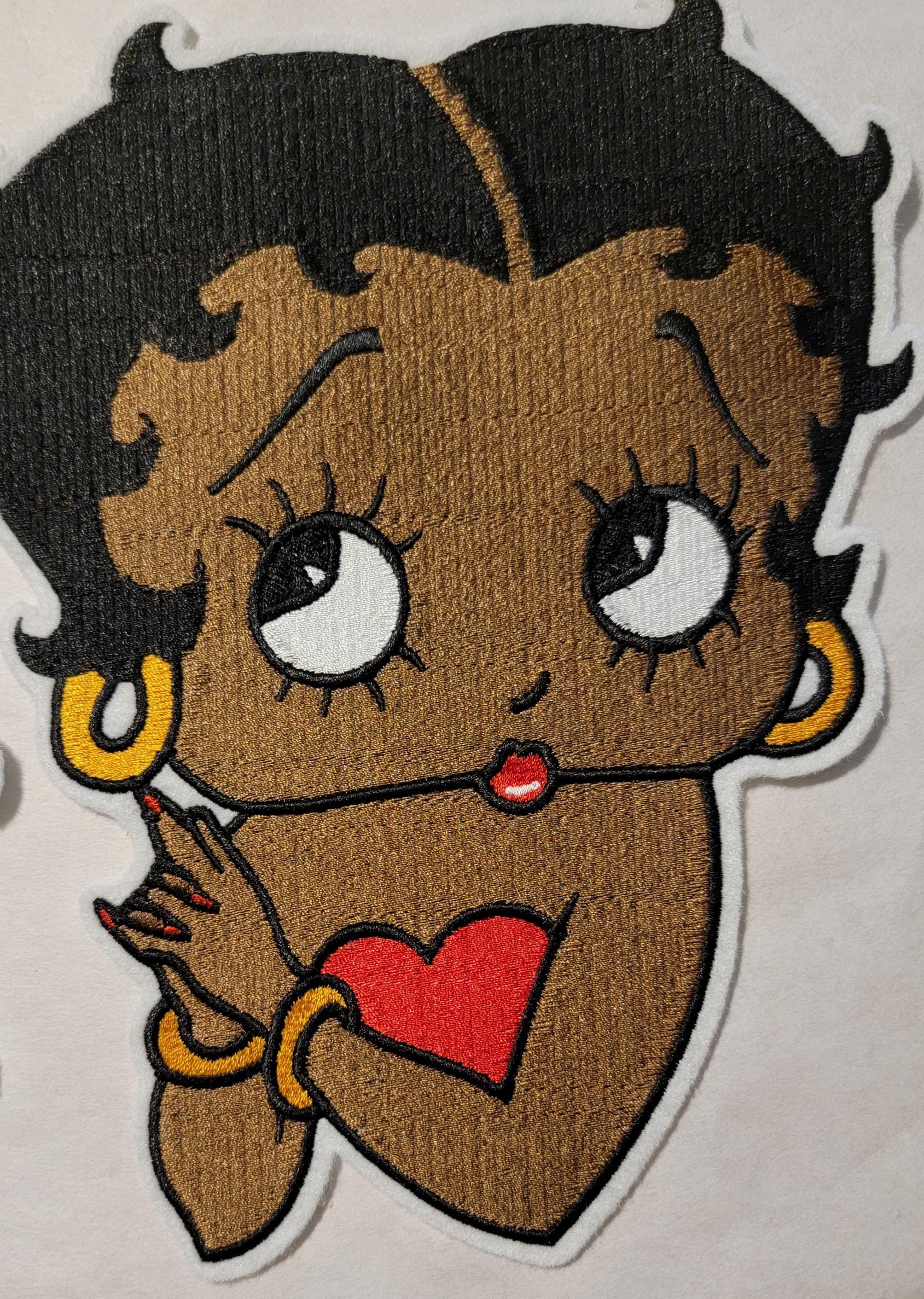Black Betty Boop, Extra large Back Patch, 8.5+" Patch, Vintage Cartoon Icon, Black History, Black Girl Magic