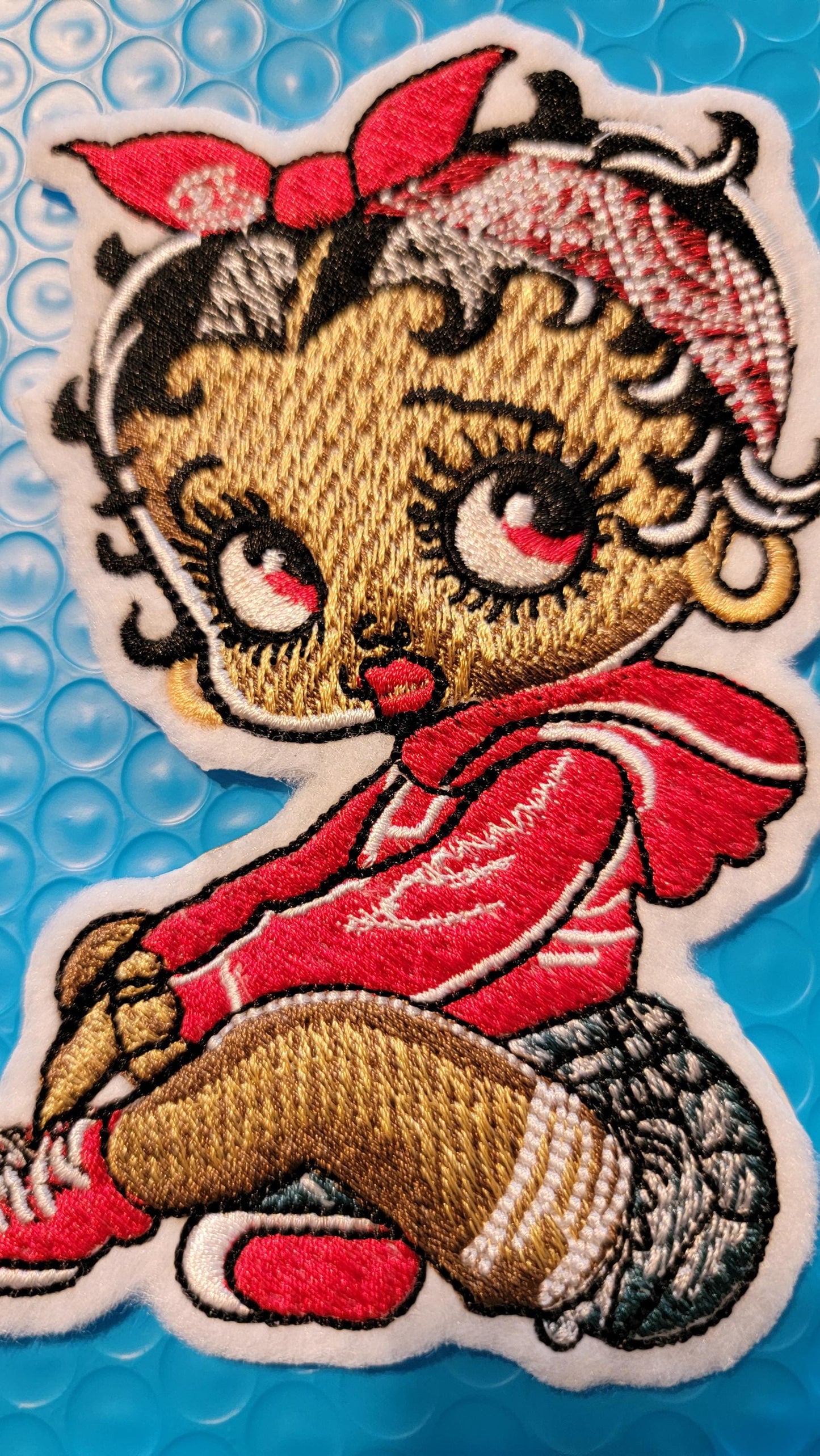 Black Betty Boop, Embroidered Little Miss Boop Felt Patch, Baby Boop Iron on Patch for jackets and backpacks.