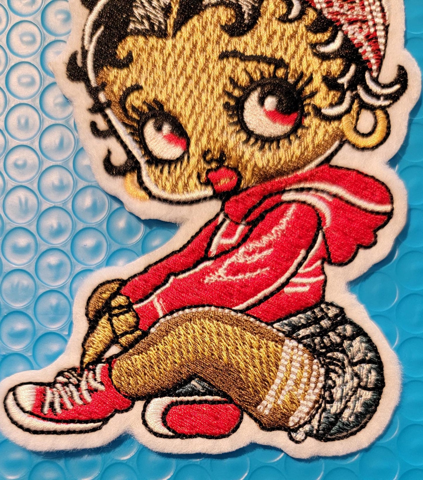 Black Betty Boop, Embroidered Little Miss Boop Felt Patch, Baby Boop Iron on Patch for jackets and backpacks.