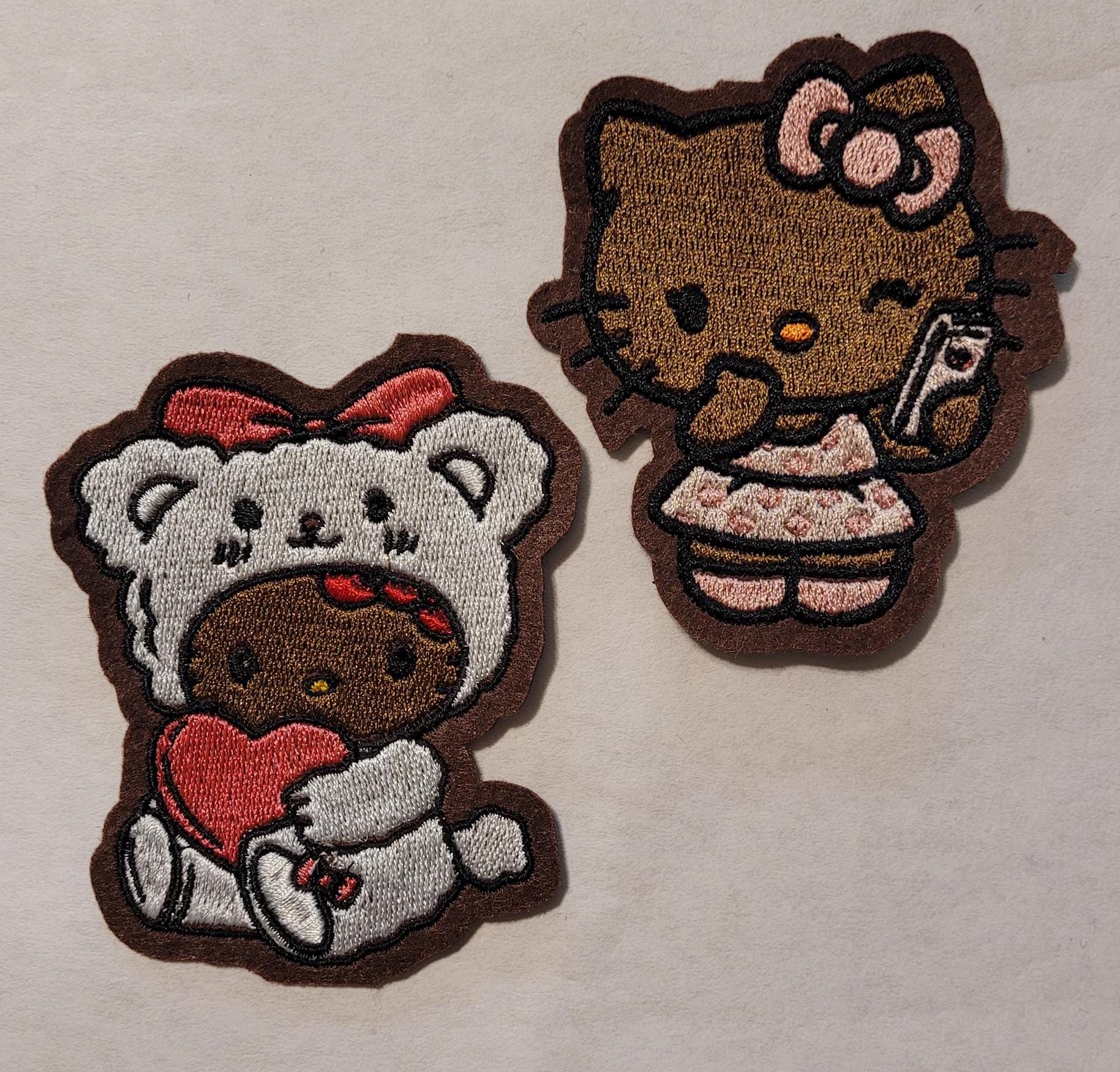 African American H Kitty Patch Iron-On - Embroidered Design, Black H Kitty Patch - Cultural Representation, Melanin, Diverse, Urban,