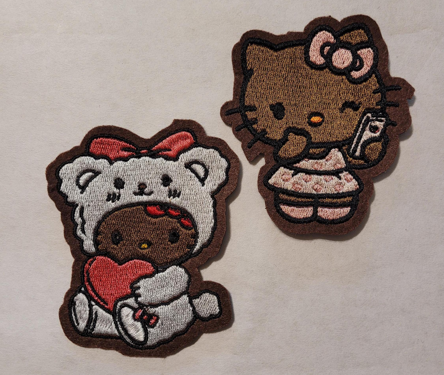 African American H Kitty Patch Iron-On - Embroidered Design, Black H Kitty Patch - Cultural Representation, Melanin, Diverse, Urban,