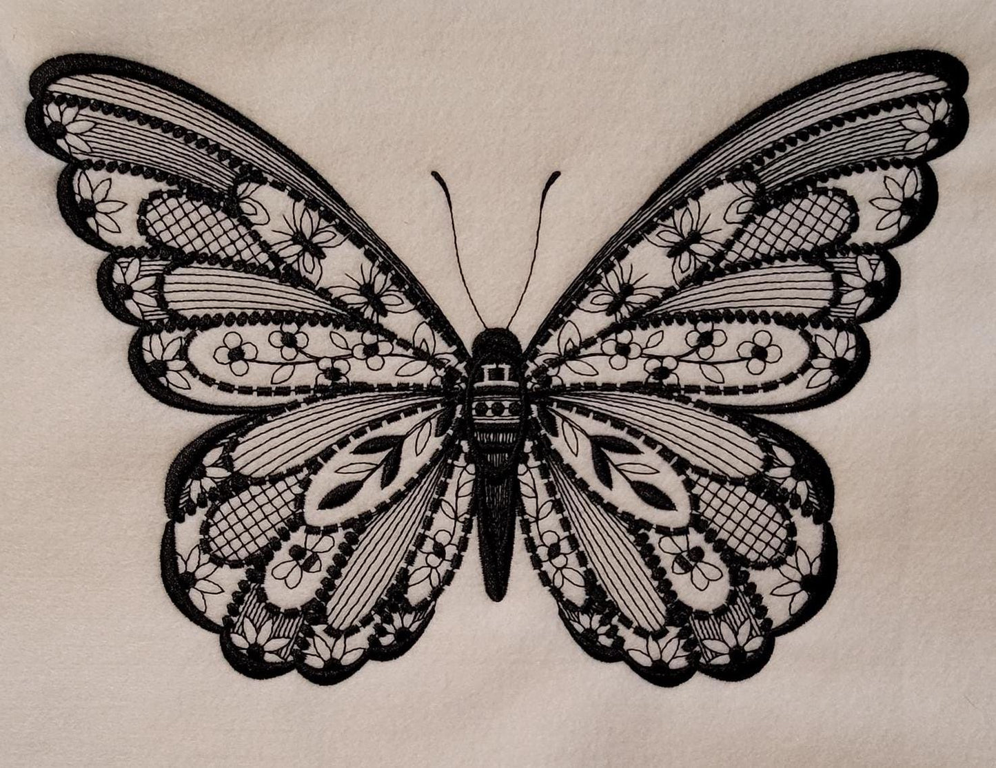 Black Butterfly, Midnight Bloom: Black Satin Butterfly Embroidery, Noir Butterfly, Midnight Garden Black Satin, Black Floral, Floral Patch