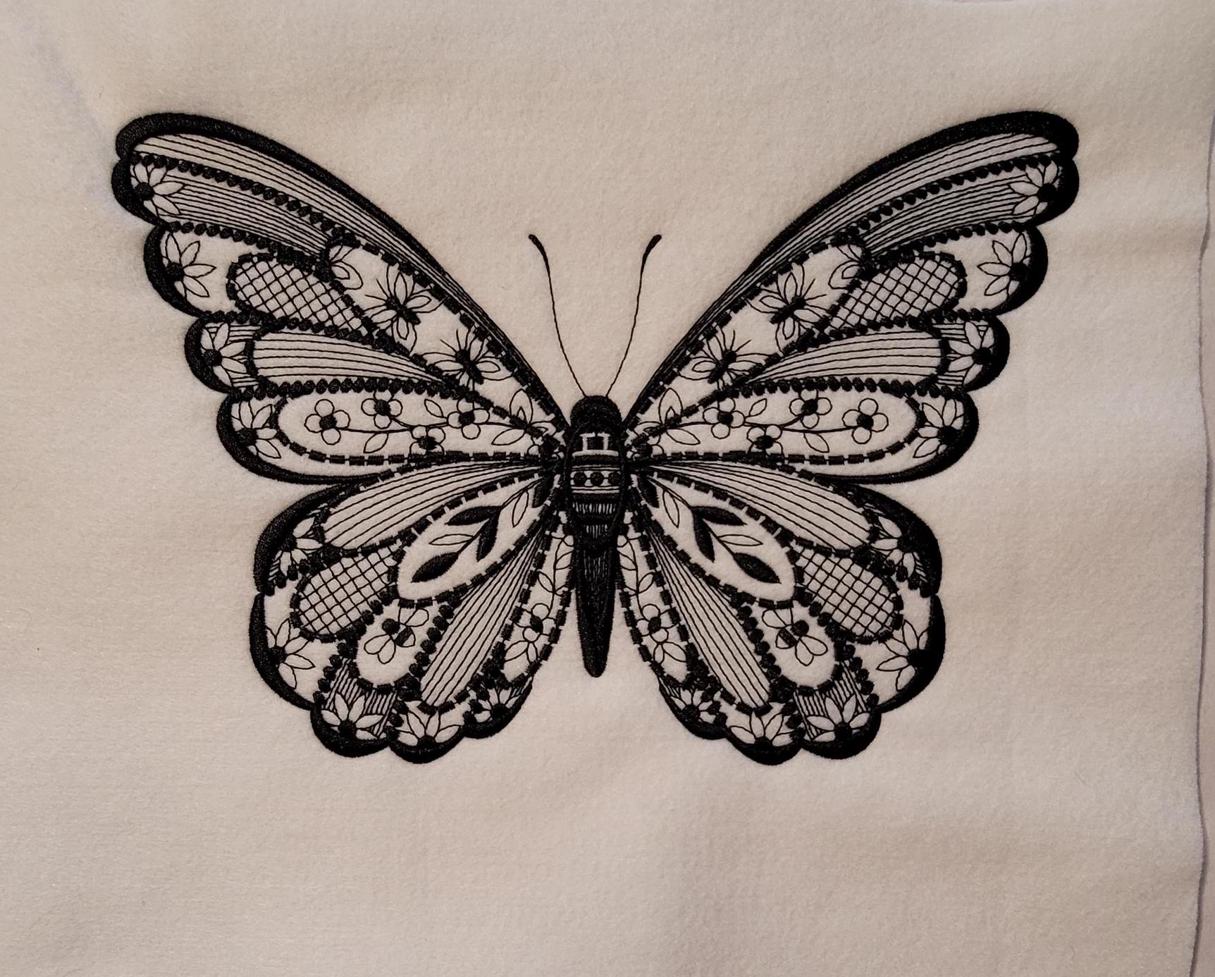 Black Butterfly, Midnight Bloom: Black Satin Butterfly Embroidery, Noir Butterfly, Midnight Garden Black Satin, Black Floral, Floral Patch