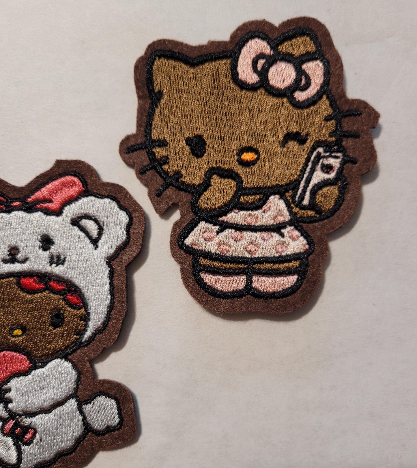 African American H Kitty Patch Iron-On - Embroidered Design, Black H Kitty Patch - Cultural Representation, Melanin, Diverse, Urban,