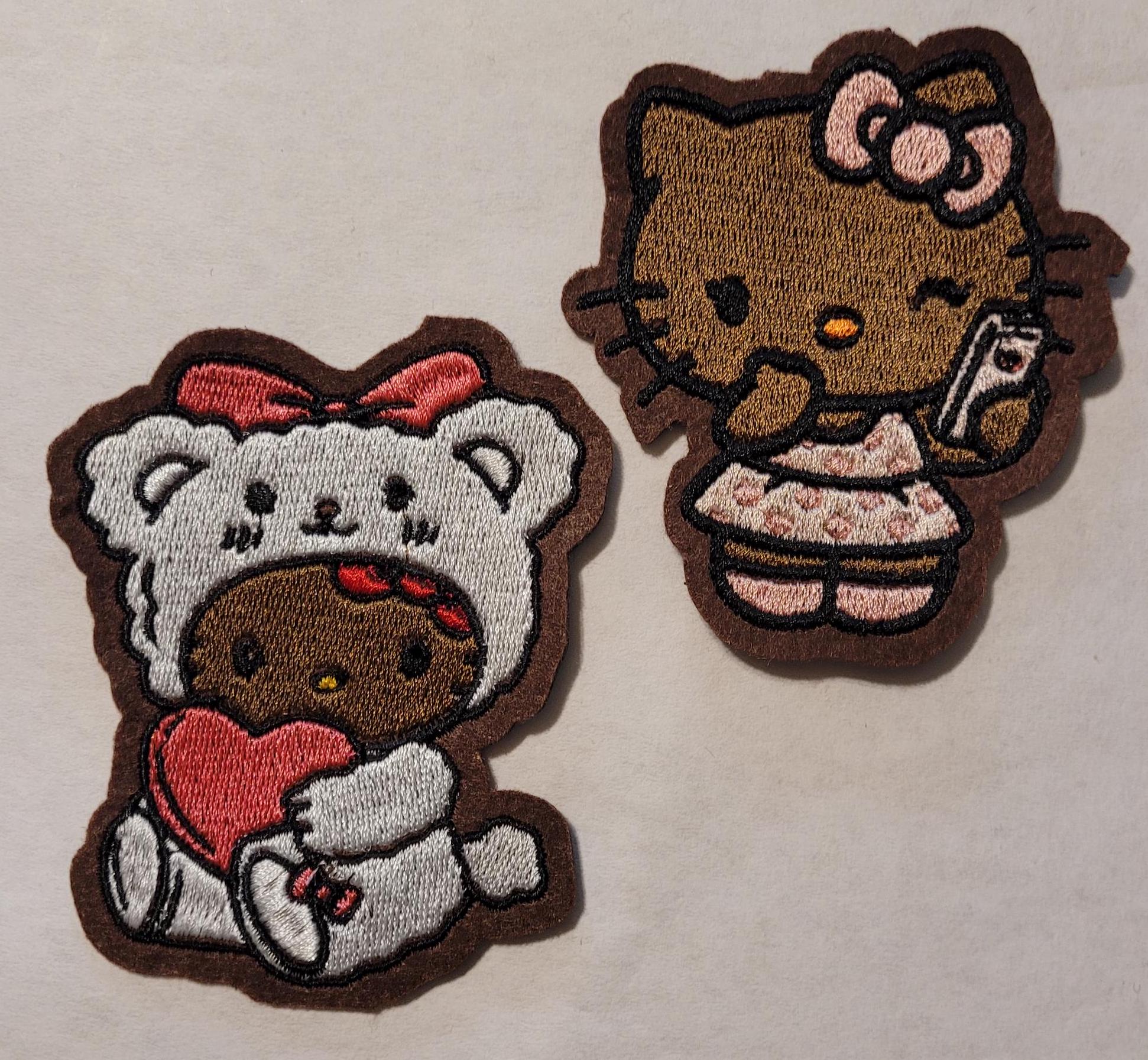 African American H Kitty Patch Iron-On - Embroidered Design, Black H Kitty Patch - Cultural Representation, Melanin, Diverse, Urban,