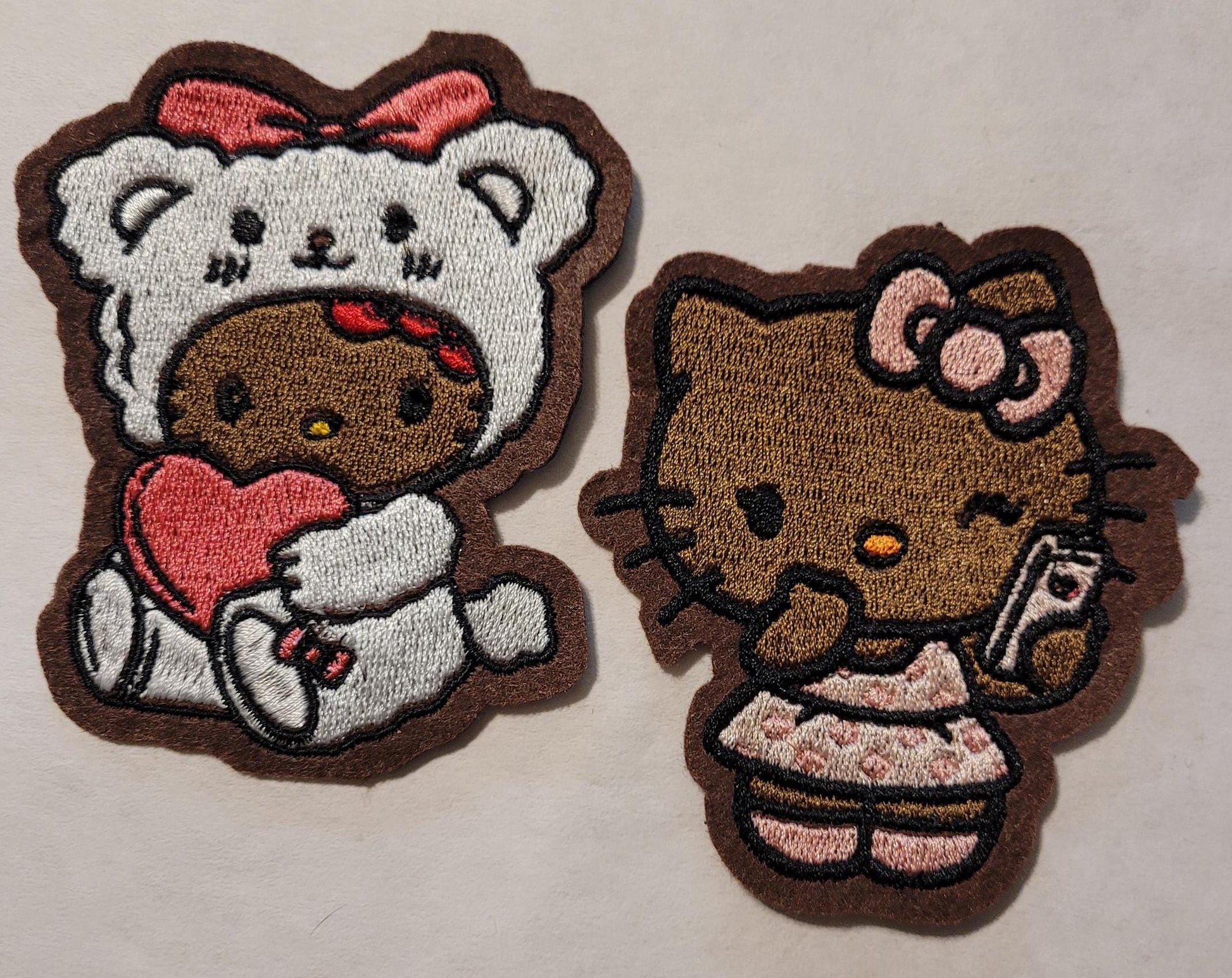 African American H Kitty Patch Iron-On - Embroidered Design, Black H Kitty Patch - Cultural Representation, Melanin, Diverse, Urban,