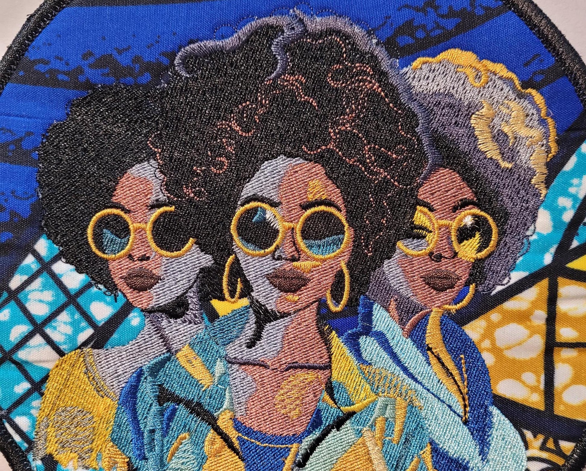 African American Black Sisters Patch, Abstract, Black Girl Magic, Afrocentric Patches, Afro Woman Sew-on Patch, Patches for the Culture