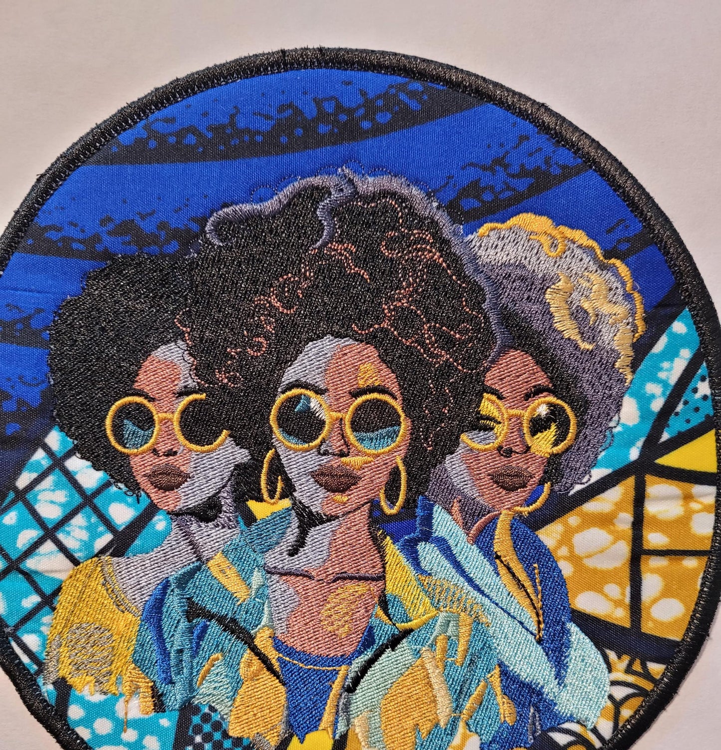 African American Black Sisters Patch, Abstract, Black Girl Magic, Afrocentric Patches, Afro Woman Sew-on Patch, Patches for the Culture