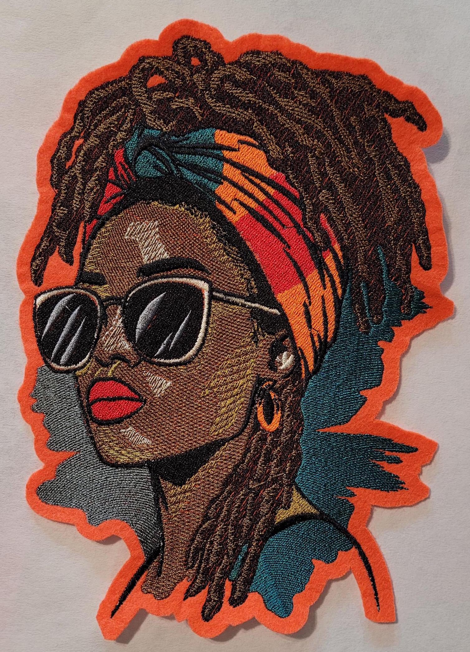 Loc'd Hair Patches, Abstract and Vibrant Soulful Patches, Afro Queen Patch, Crown of Locs, Rooted, Radiant, Loc'd in Power, Black & Bold