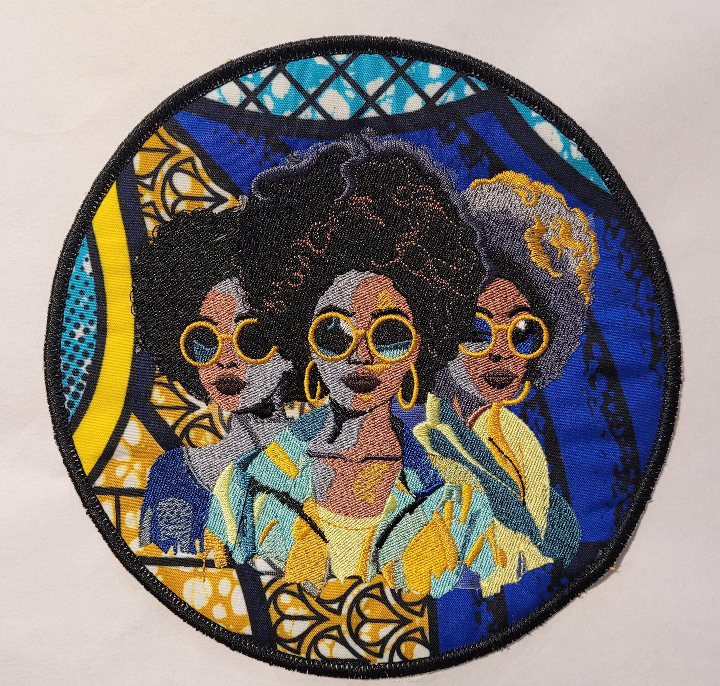African American Black Sisters Patch, Abstract, Black Girl Magic, Afrocentric Patches, Afro Woman Sew-on Patch, Patches for the Culture
