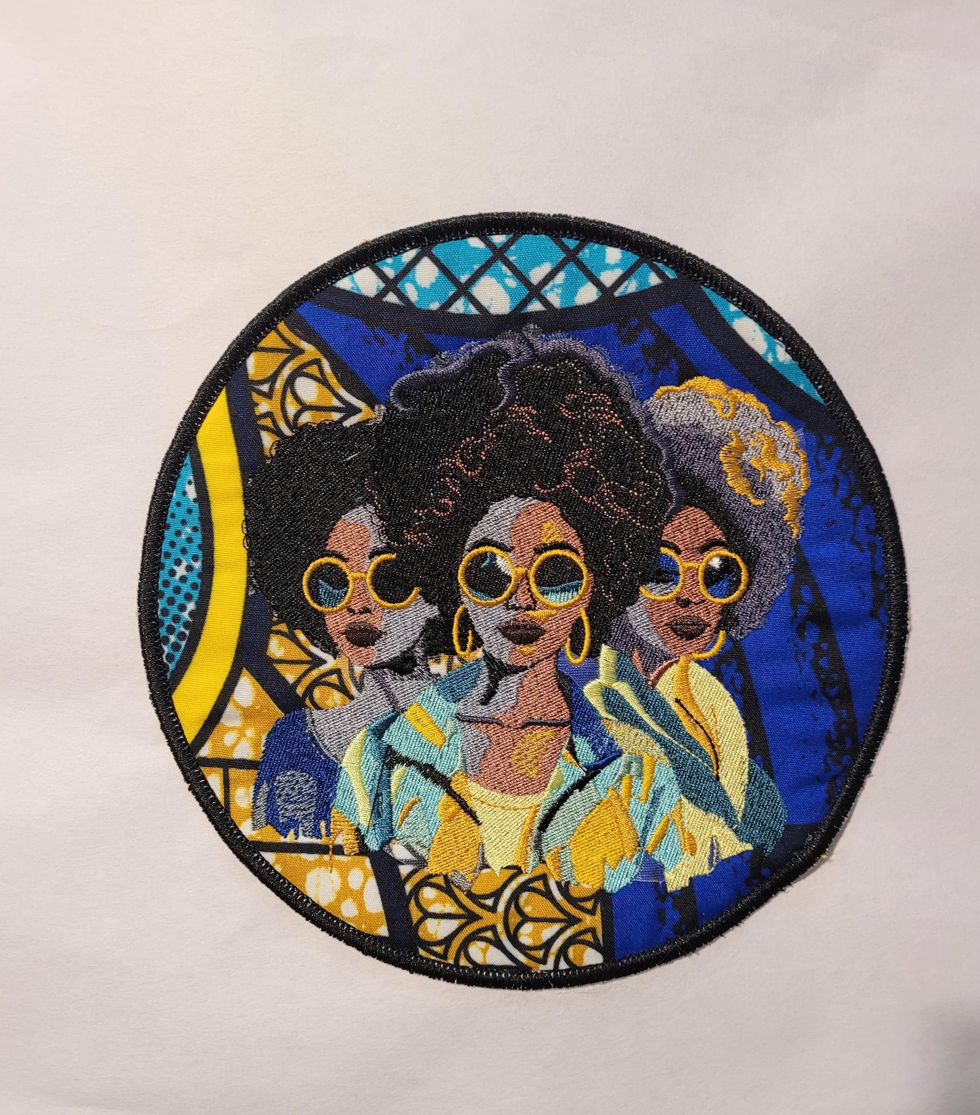 African American Black Sisters Patch, Abstract, Black Girl Magic, Afrocentric Patches, Afro Woman Sew-on Patch, Patches for the Culture