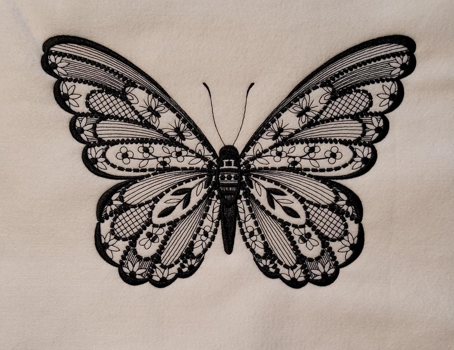 Black Butterfly, Midnight Bloom: Black Satin Butterfly Embroidery, Noir Butterfly, Midnight Garden Black Satin, Black Floral, Floral Patch