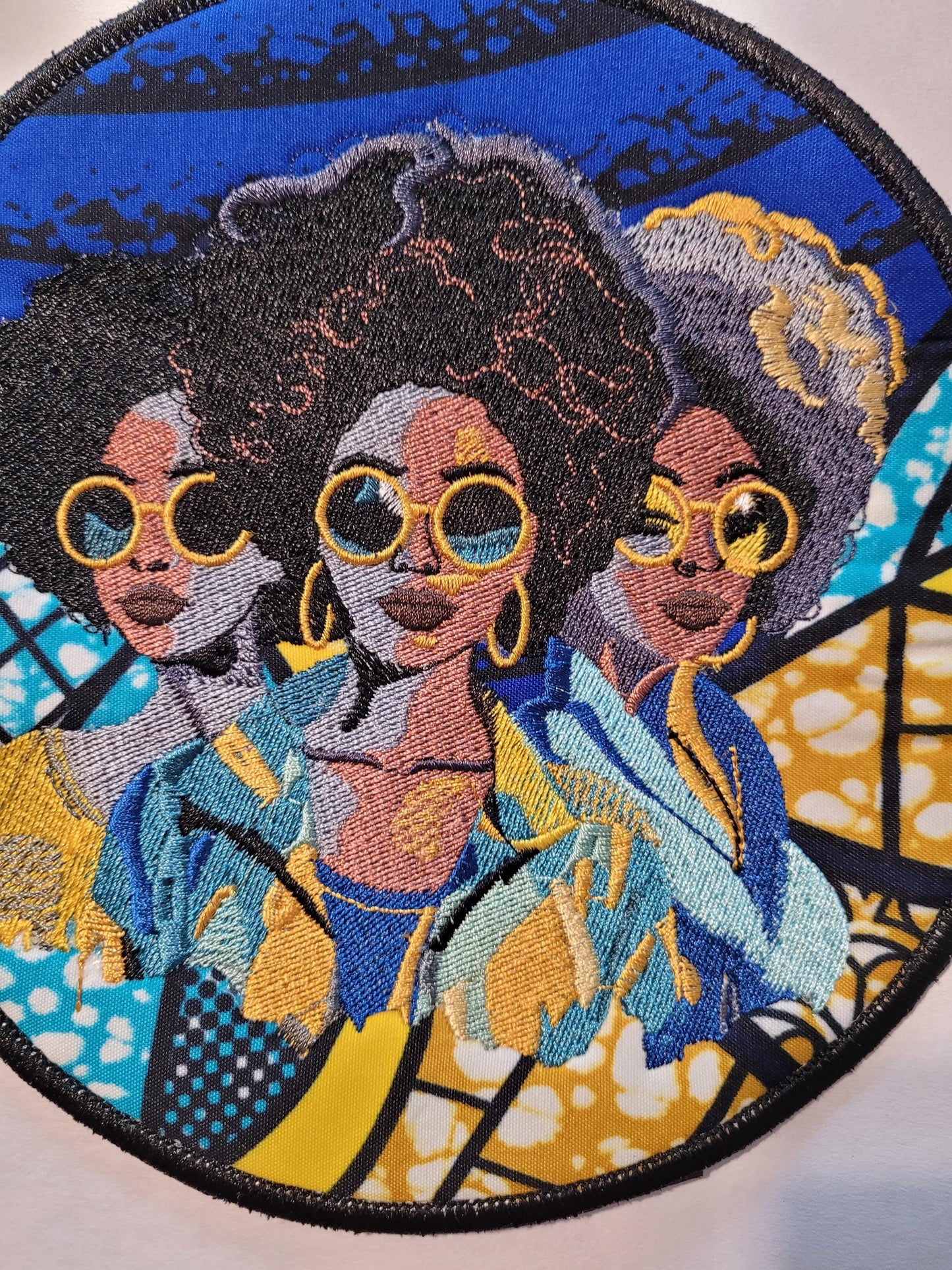 African American Black Sisters Patch, Abstract, Black Girl Magic, Afrocentric Patches, Afro Woman Sew-on Patch, Patches for the Culture