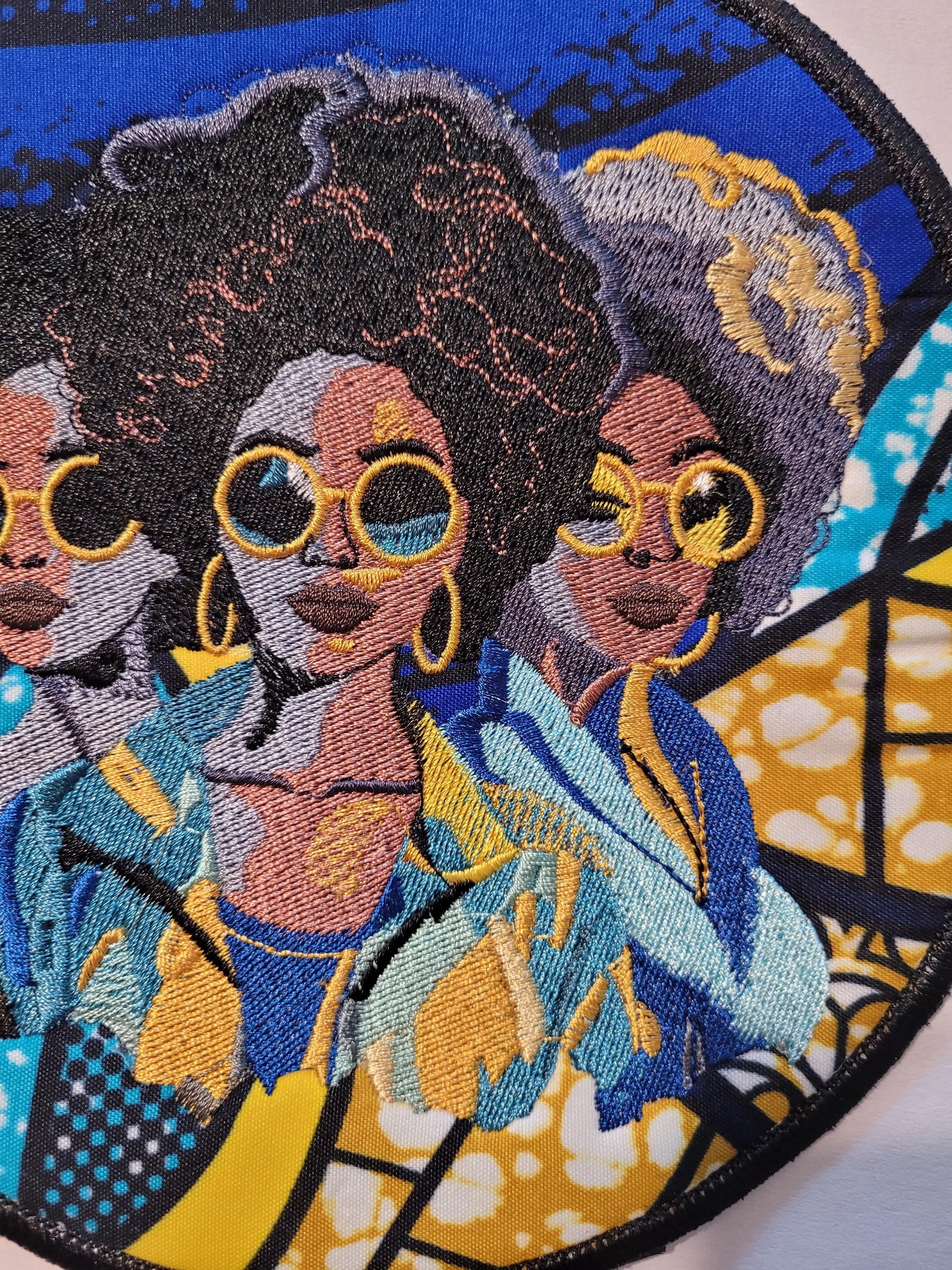 African American Black Sisters Patch, Abstract, Black Girl Magic, Afrocentric Patches, Afro Woman Sew-on Patch, Patches for the Culture