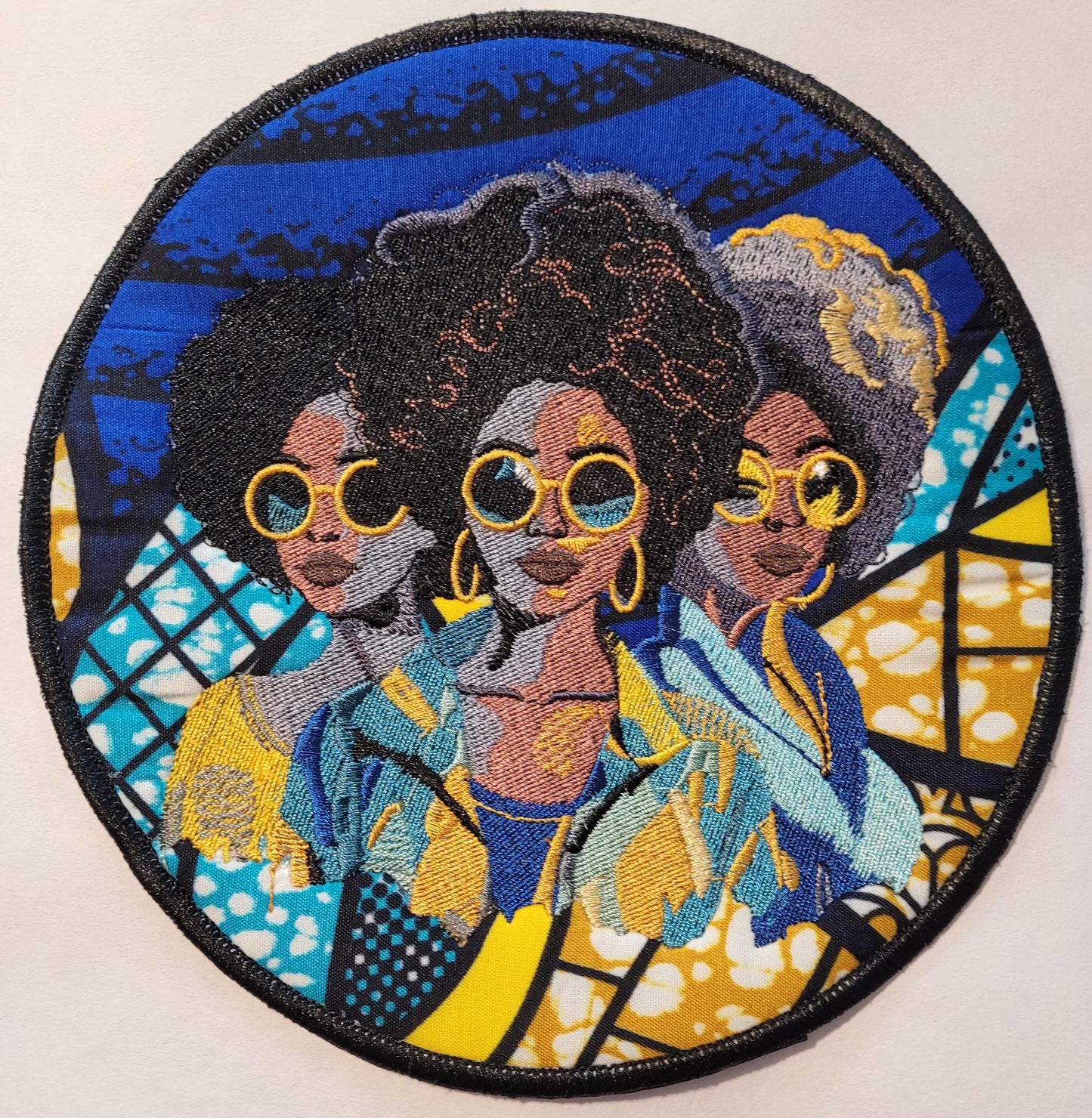 African American Black Sisters Patch, Abstract, Black Girl Magic, Afrocentric Patches, Afro Woman Sew-on Patch, Patches for the Culture