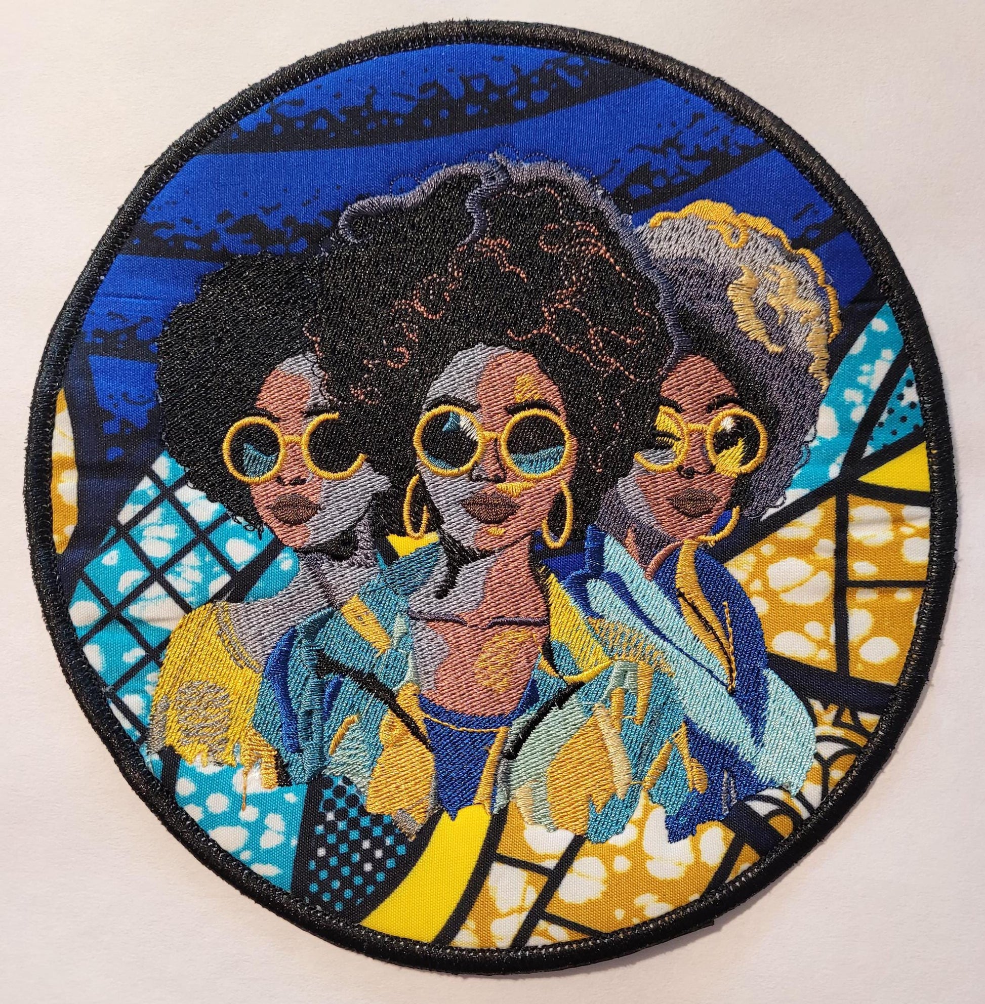 African American Black Sisters Patch, Abstract, Black Girl Magic, Afrocentric Patches, Afro Woman Sew-on Patch, Patches for the Culture