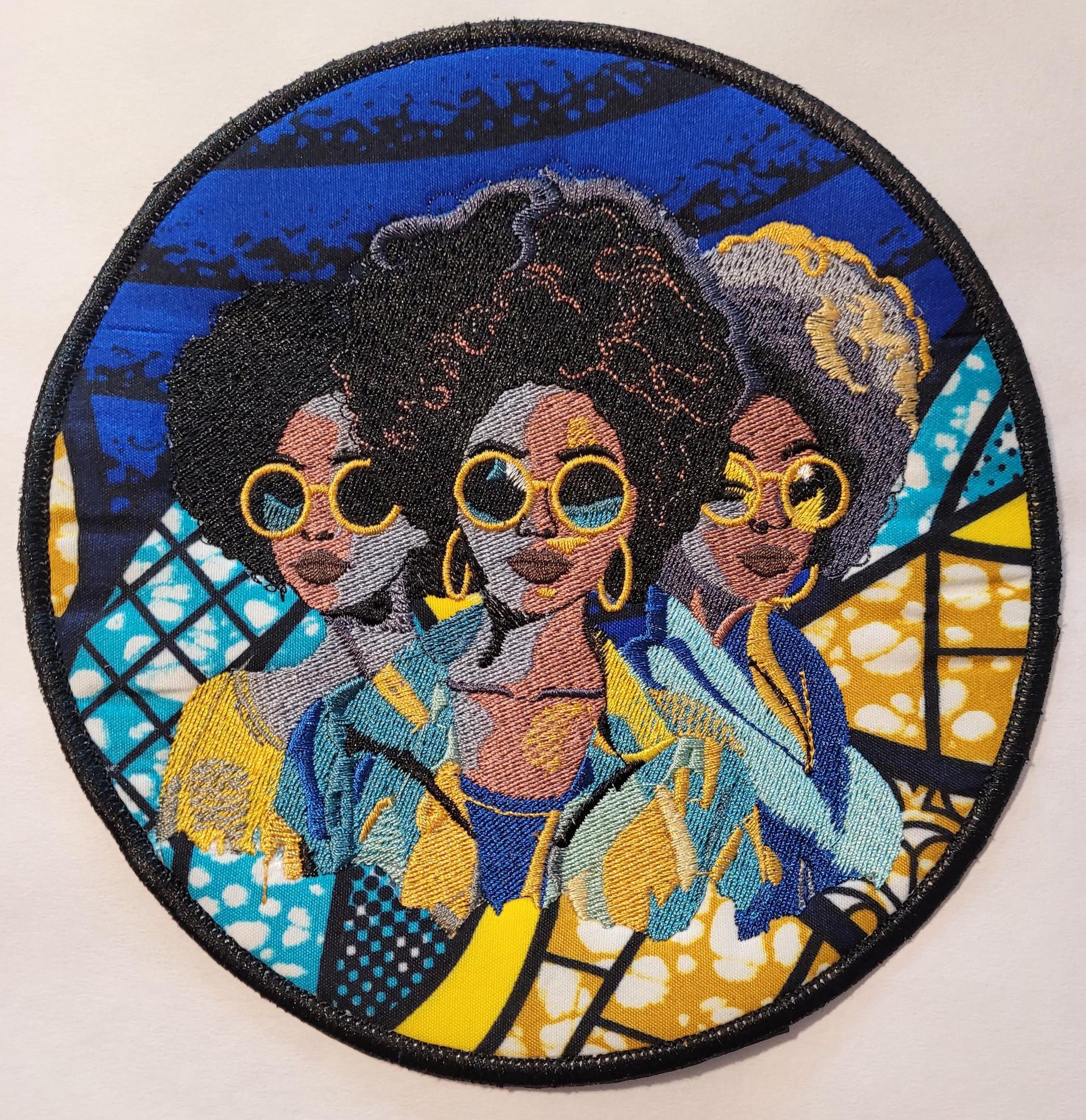 African American Black Sisters Patch, Abstract, Black Girl Magic, Afrocentric Patches, Afro Woman Sew-on Patch, Patches for the Culture
