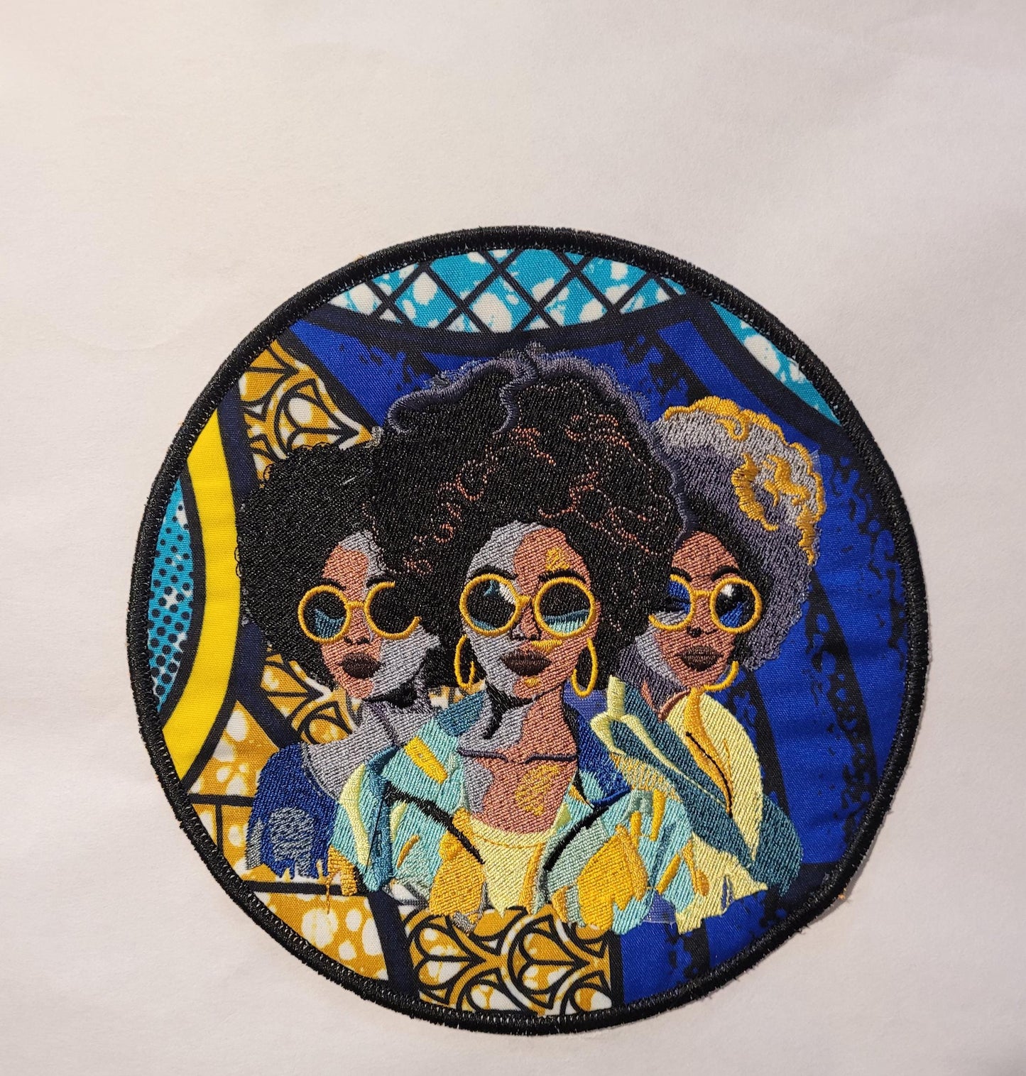 African American Black Sisters Patch, Abstract, Black Girl Magic, Afrocentric Patches, Afro Woman Sew-on Patch, Patches for the Culture
