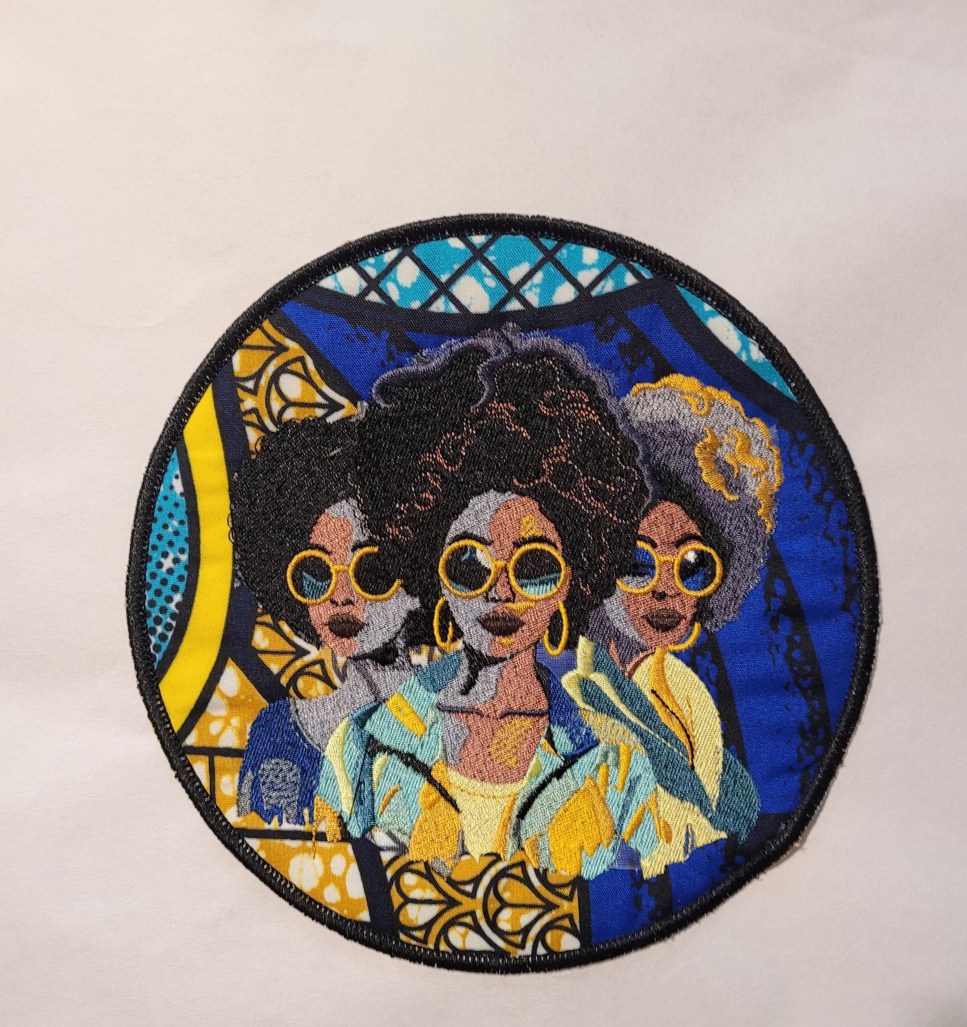 African American Black Sisters Patch, Abstract, Black Girl Magic, Afrocentric Patches, Afro Woman Sew-on Patch, Patches for the Culture