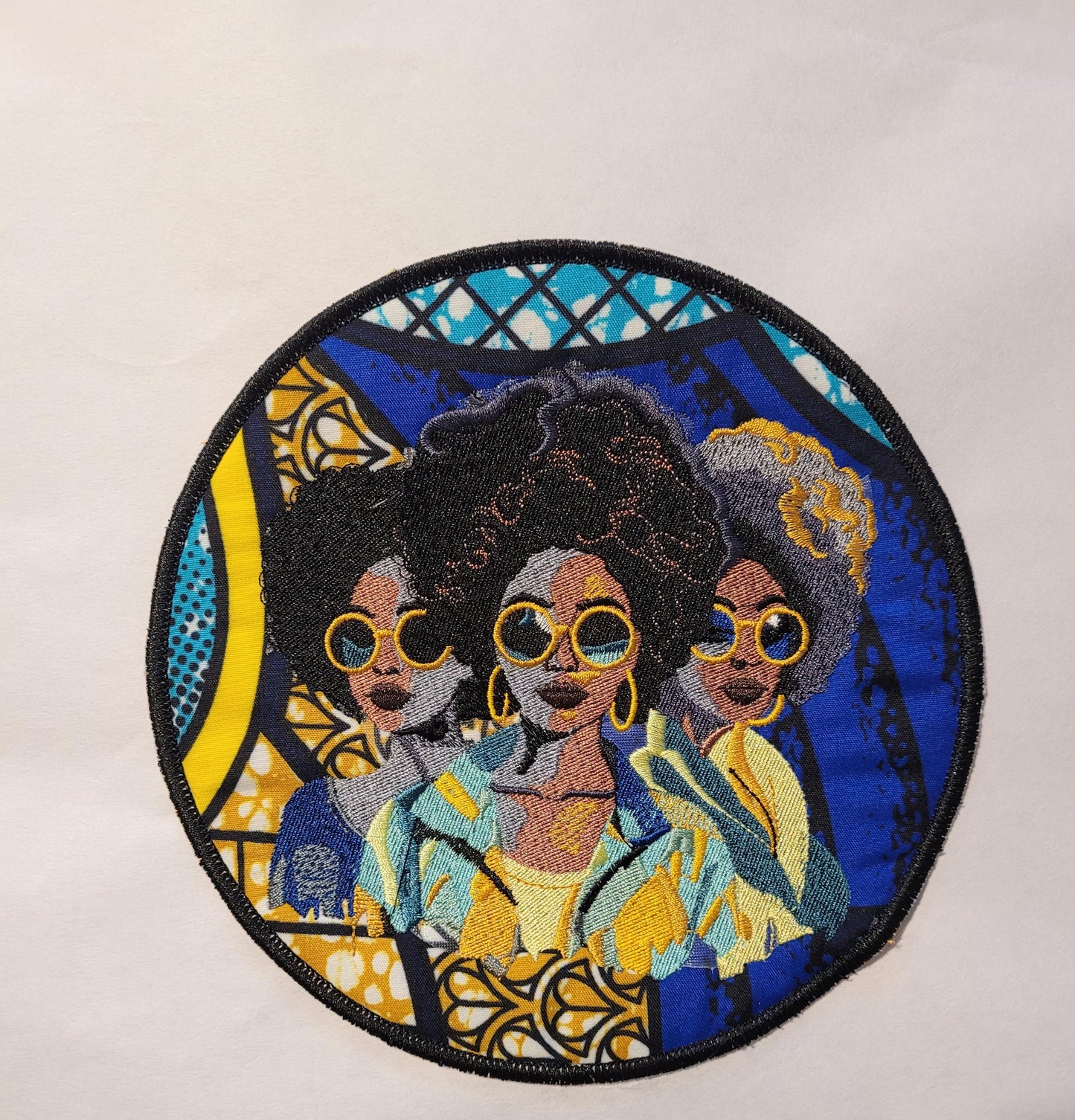 African American Black Sisters Patch, Abstract, Black Girl Magic, Afrocentric Patches, Afro Woman Sew-on Patch, Patches for the Culture
