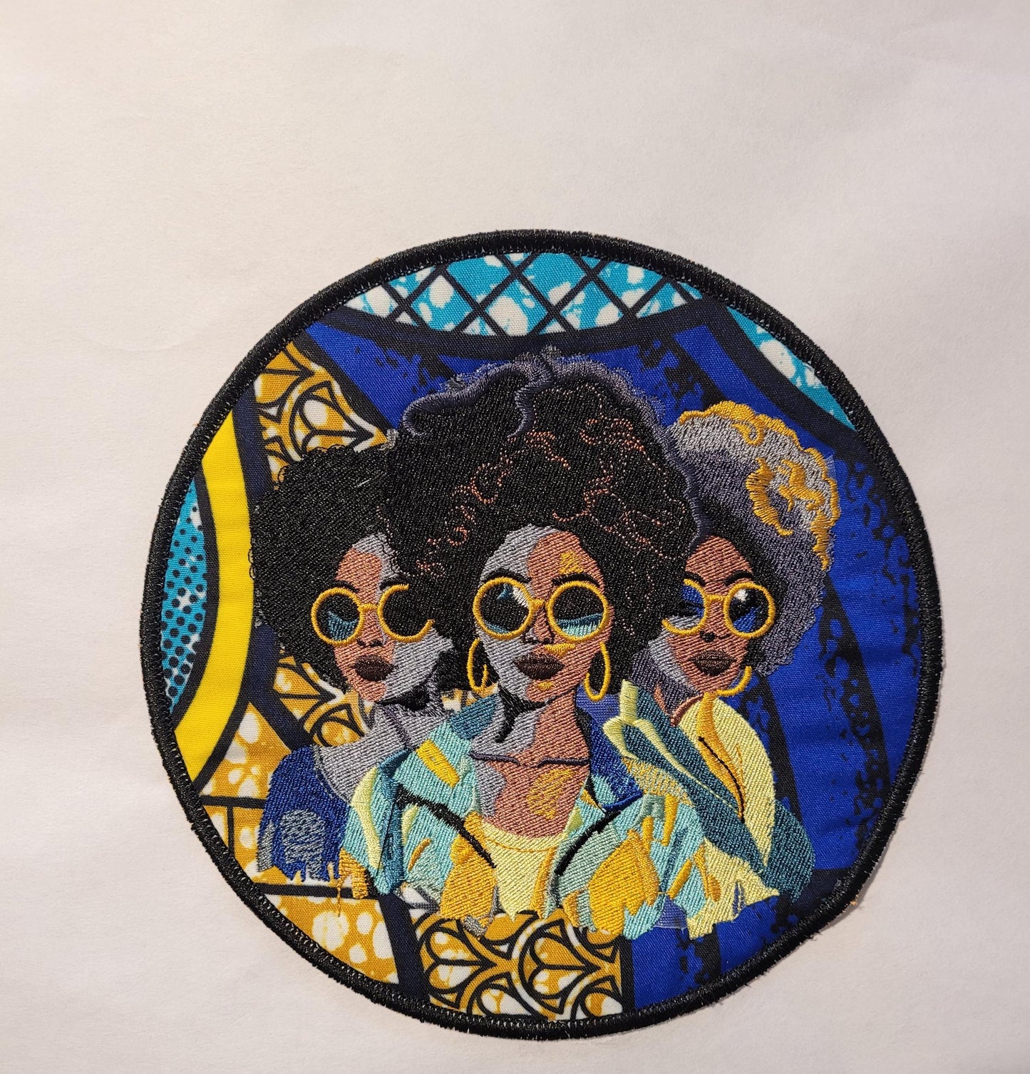 African American Black Sisters Patch, Abstract, Black Girl Magic, Afrocentric Patches, Afro Woman Sew-on Patch, Patches for the Culture