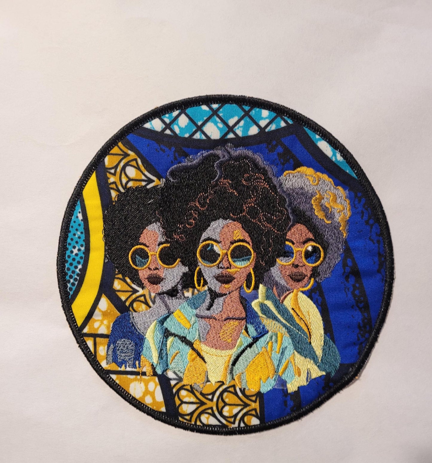 African American Black Sisters Patch, Abstract, Black Girl Magic, Afrocentric Patches, Afro Woman Sew-on Patch, Patches for the Culture