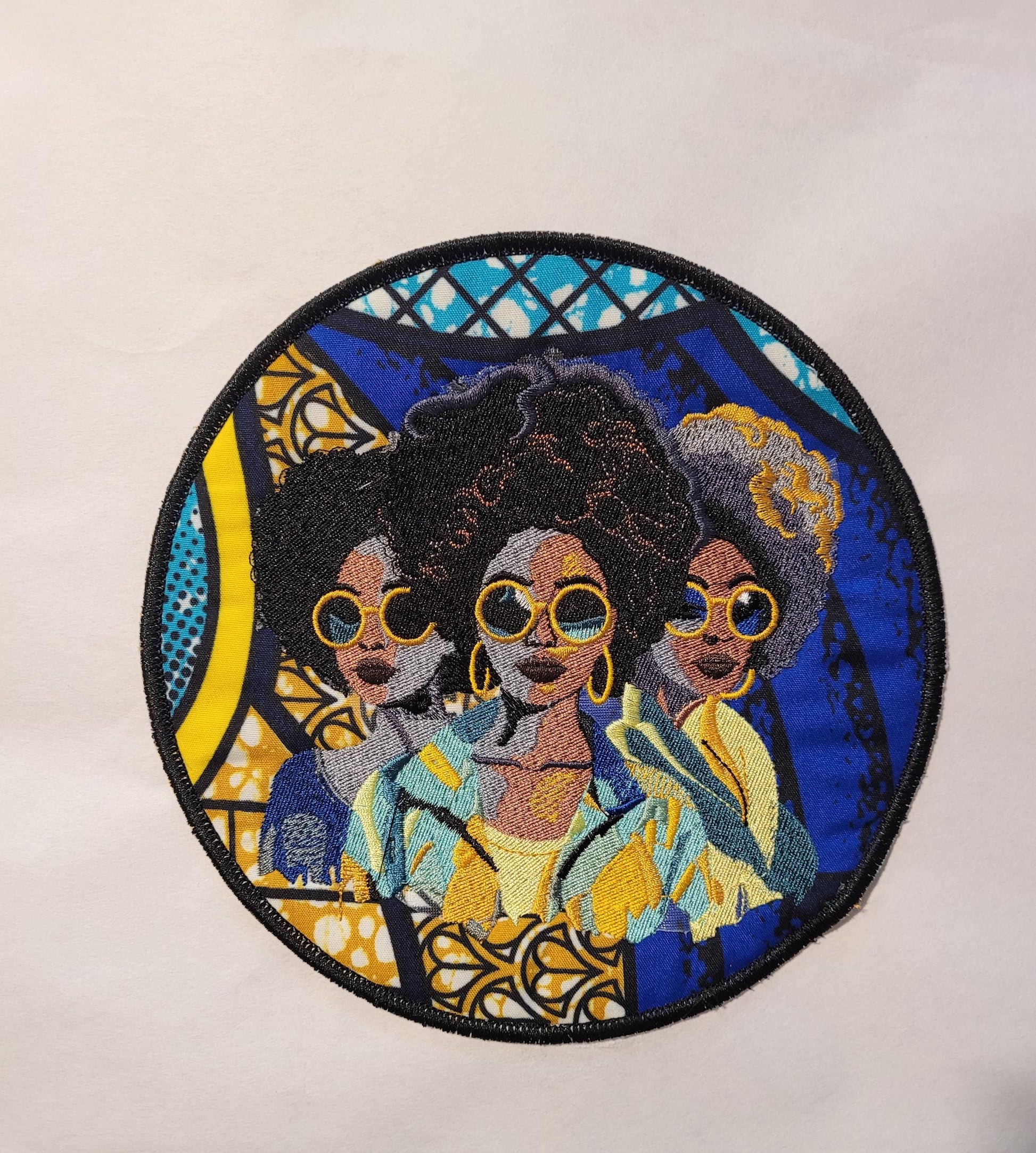 African American Black Sisters Patch, Abstract, Black Girl Magic, Afrocentric Patches, Afro Woman Sew-on Patch, Patches for the Culture