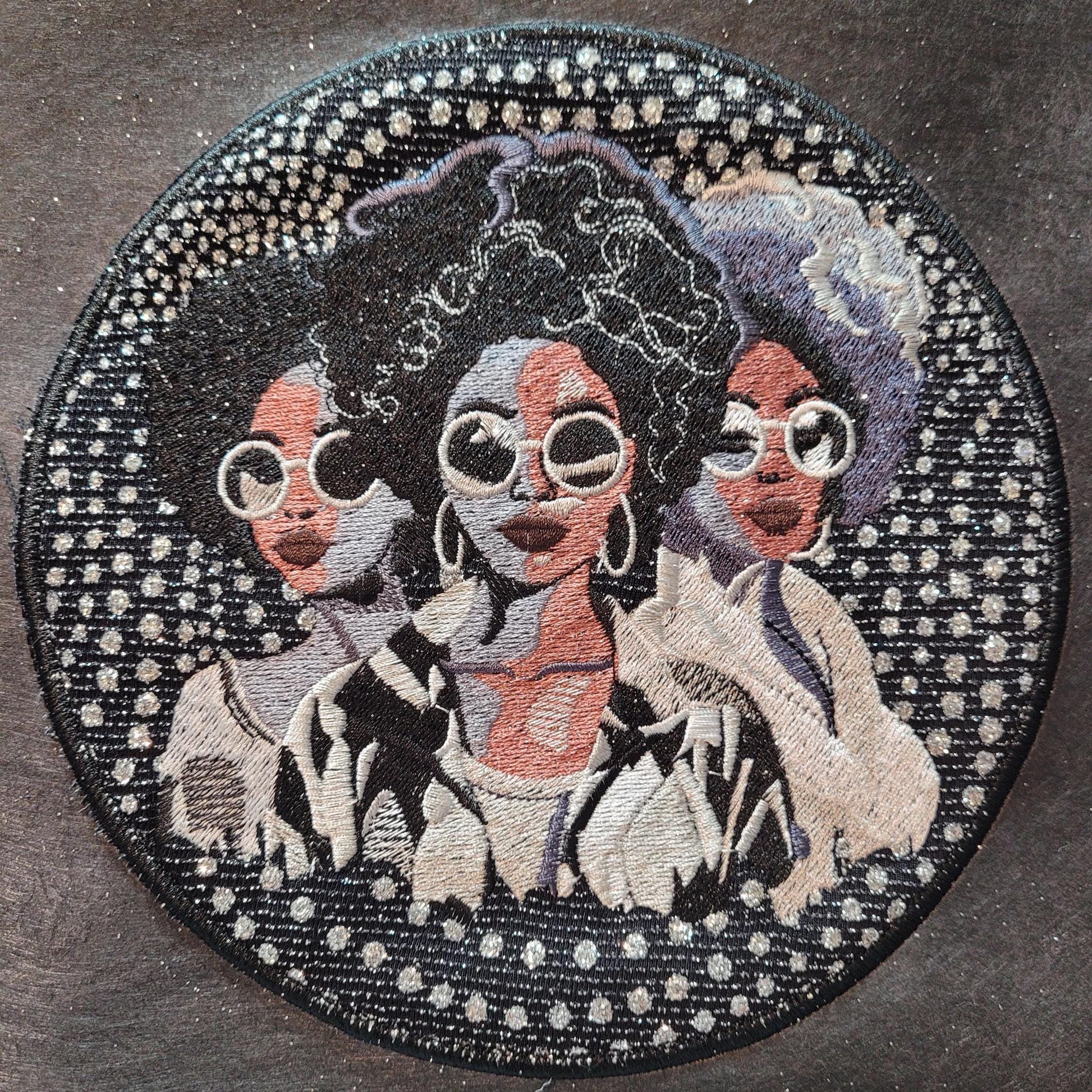 African American Black Sisters Patch, Abstract, Black Girl Magic, Afrocentric Patches, Afro Woman Sew-on Patch, Patches for the Culture