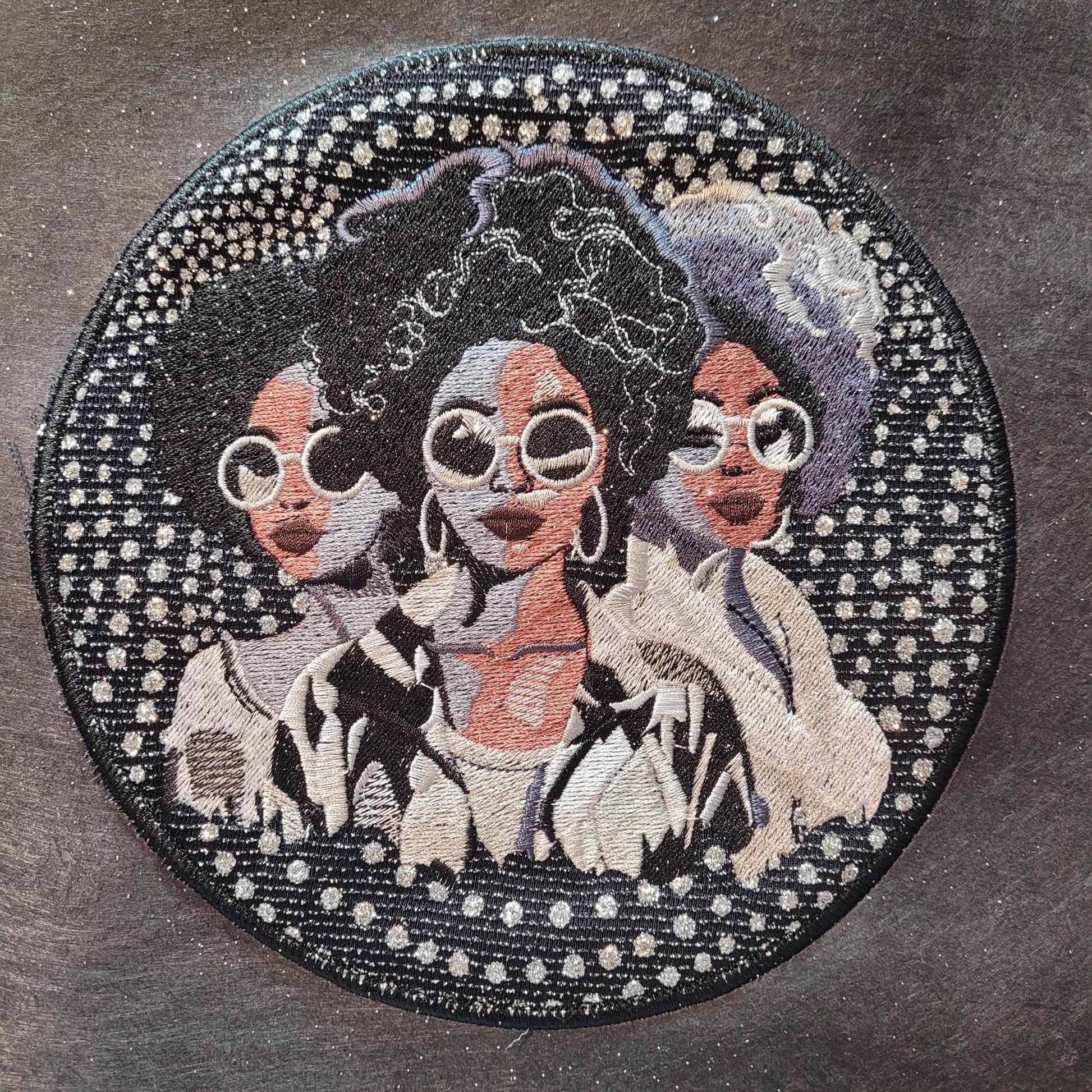 African American Black Sisters Patch, Abstract, Black Girl Magic, Afrocentric Patches, Afro Woman Sew-on Patch, Patches for the Culture