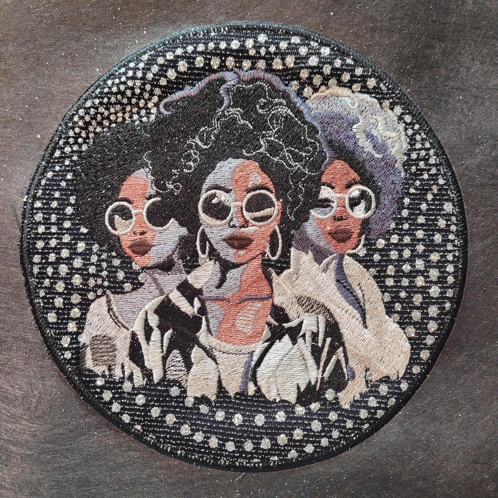 African American Black Sisters Patch, Abstract, Black Girl Magic, Afrocentric Patches, Afro Woman Sew-on Patch, Patches for the Culture