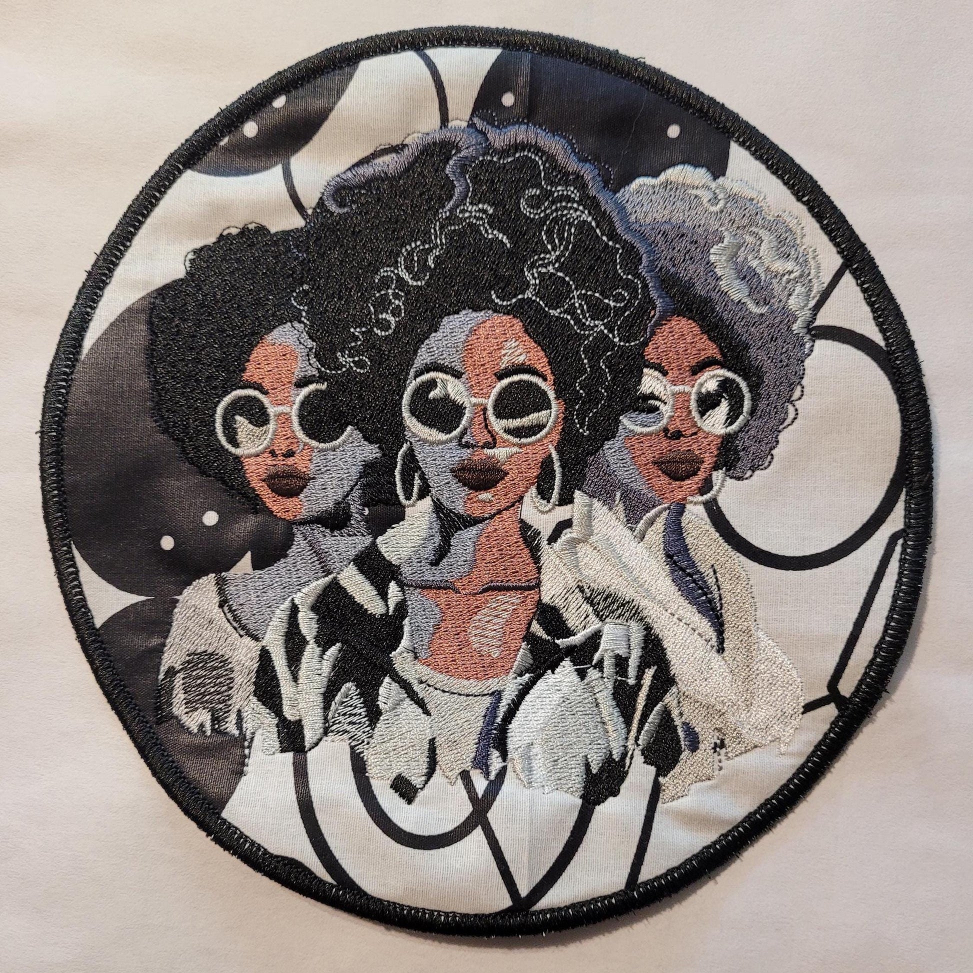 African American Black Sisters Patch, Abstract, Black Girl Magic, Afrocentric Patches, Afro Woman Sew-on Patch, Patches for the Culture