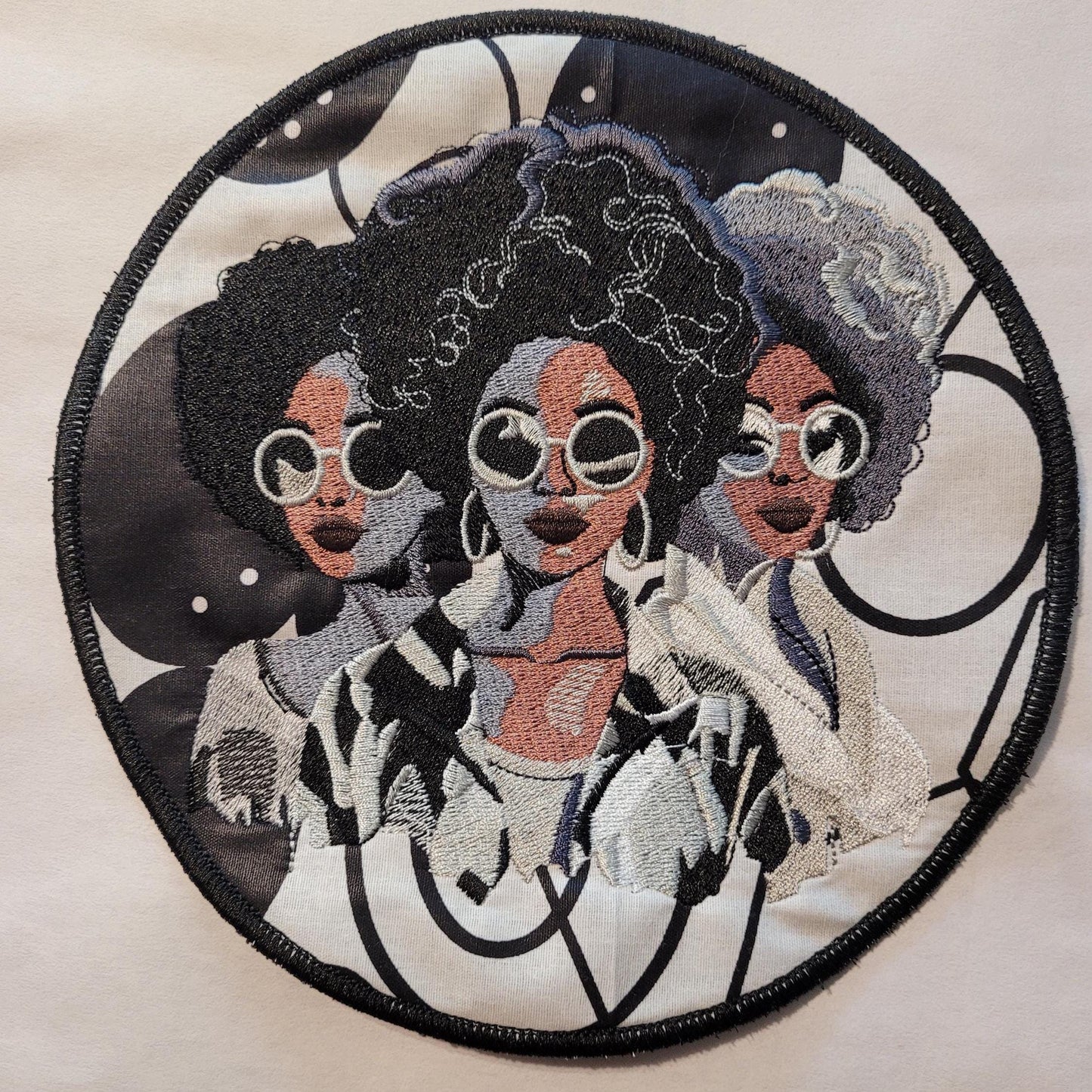 African American Black Sisters Patch, Abstract, Black Girl Magic, Afrocentric Patches, Afro Woman Sew-on Patch, Patches for the Culture