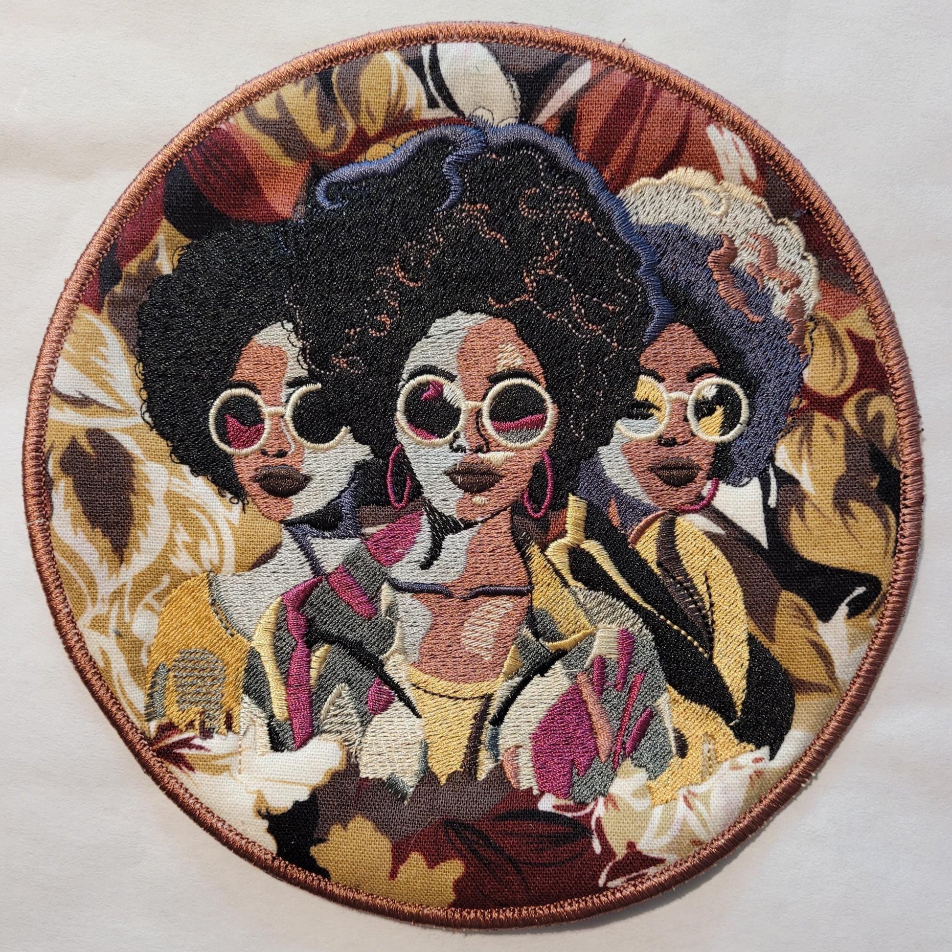 African American Black Sisters Patch, Abstract, Black Girl Magic, Afrocentric Patches, Afro Woman Sew-on Patch, Patches for the Culture
