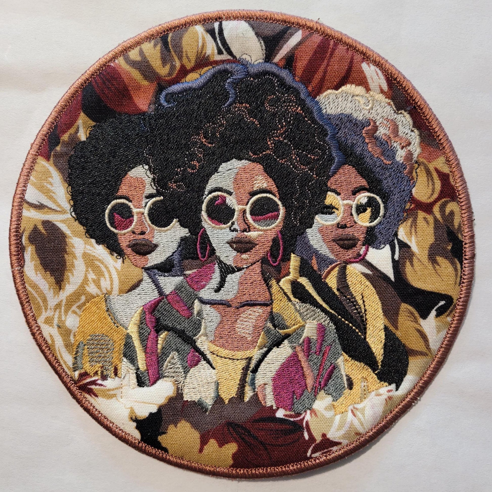 African American Black Sisters Patch, Abstract, Black Girl Magic, Afrocentric Patches, Afro Woman Sew-on Patch, Patches for the Culture