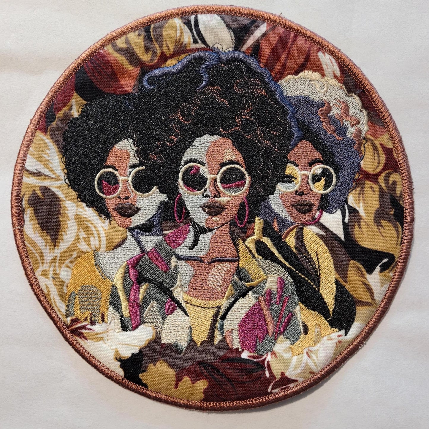African American Black Sisters Patch, Abstract, Black Girl Magic, Afrocentric Patches, Afro Woman Sew-on Patch, Patches for the Culture