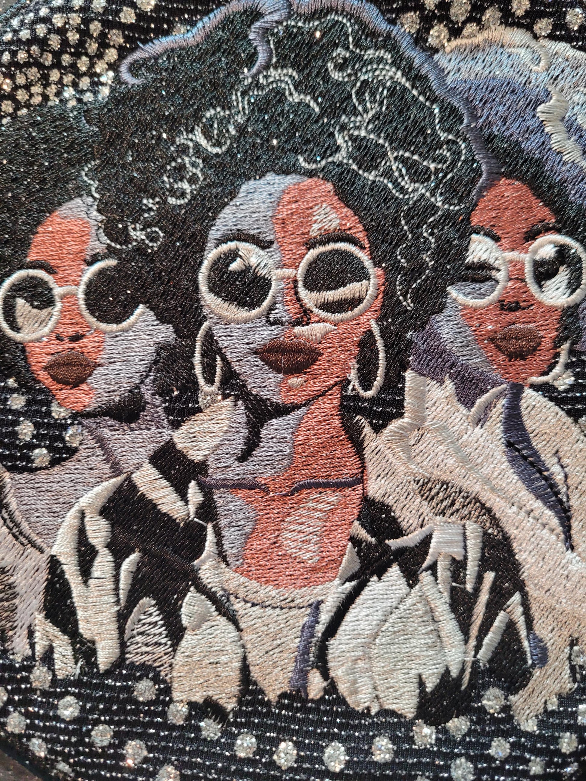 African American Black Sisters Patch, Abstract, Black Girl Magic, Afrocentric Patches, Afro Woman Sew-on Patch, Patches for the Culture